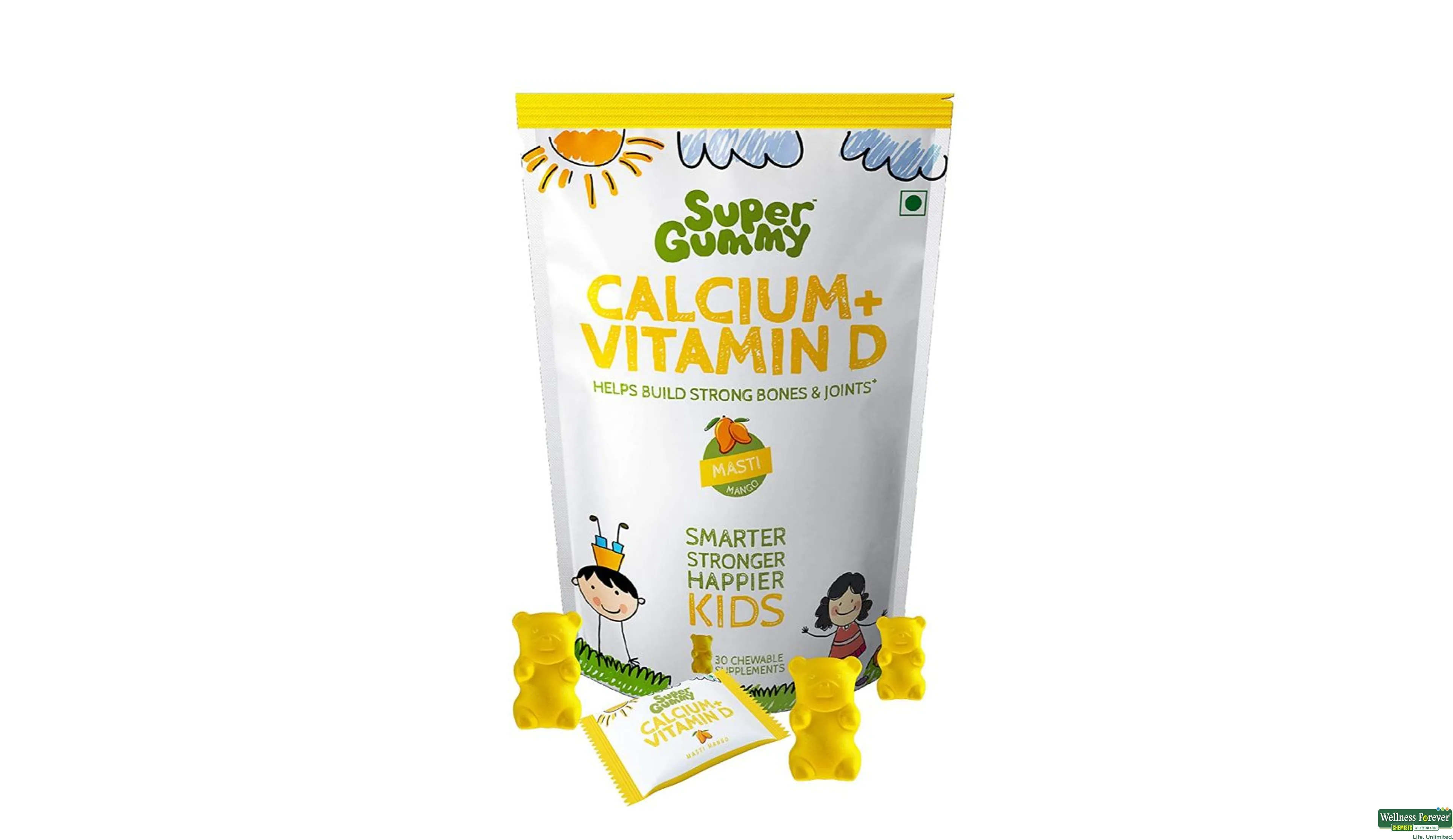 SUPER GUMMY CALCIUM/VITAMIN-D 30CHEW- 1, 30PC, null