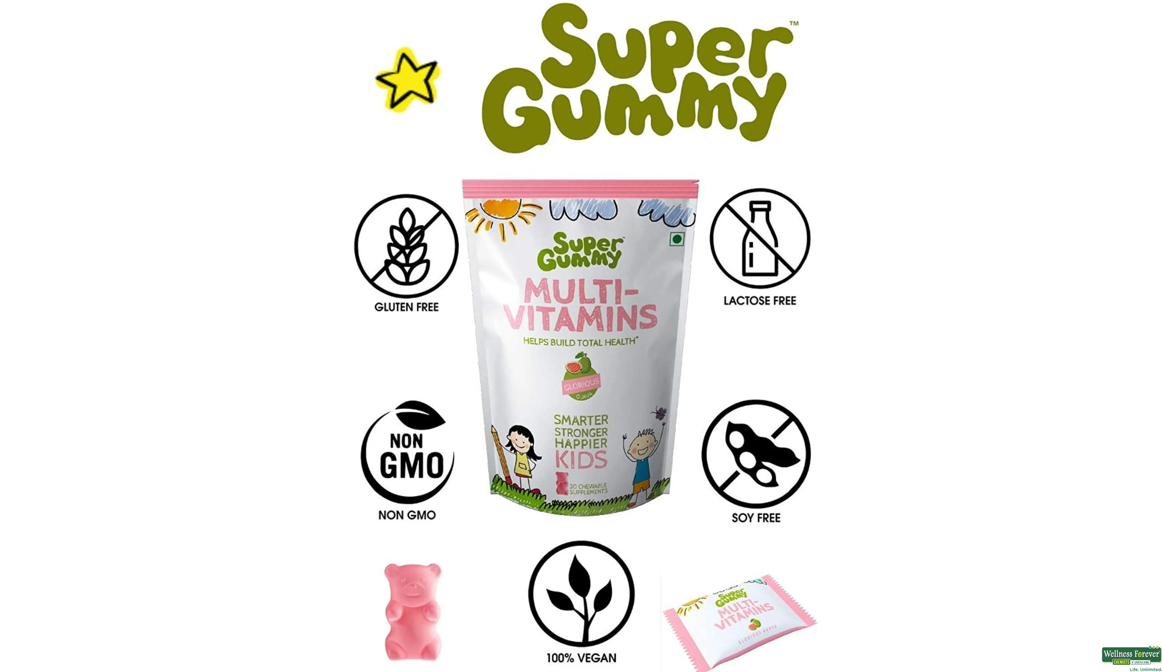 SUPER GUMMY MULTI-VITAMINS 30CHEW- 4, 30PC, null