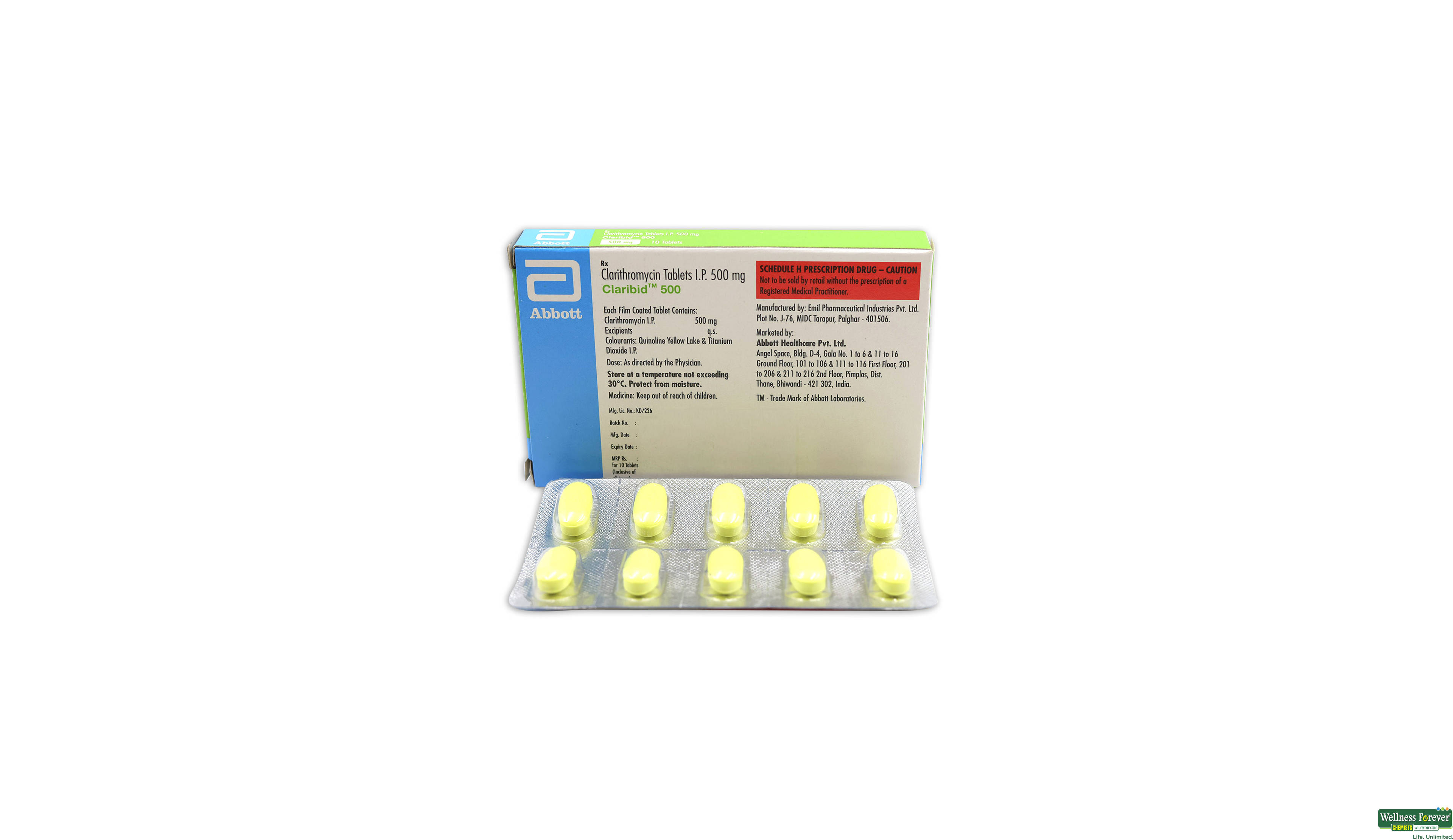 CLARIBID 500MG 10TAB- 2, 10TAB, 