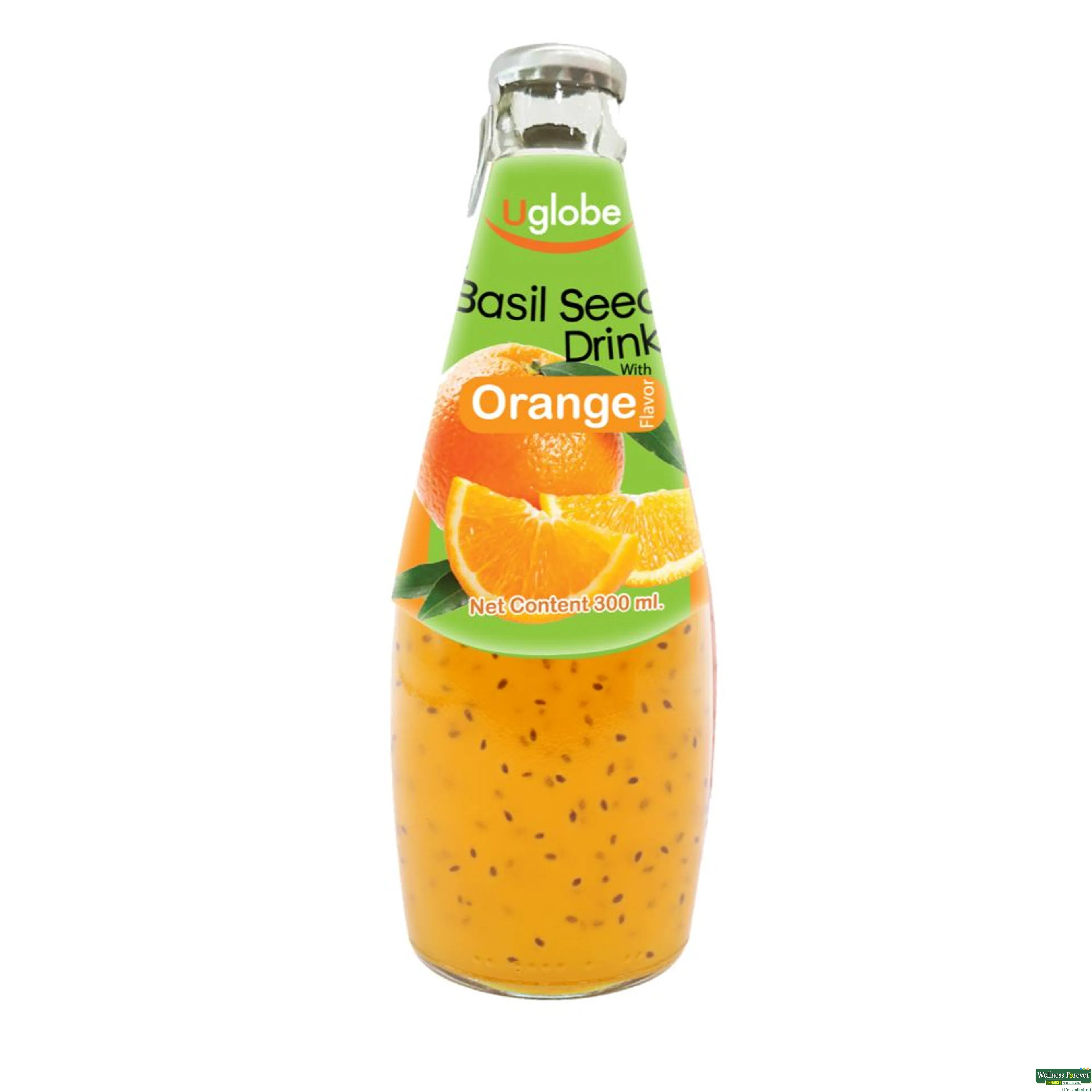 U GLOBE BASIL SEED DRINK ORANGE 300ML-image