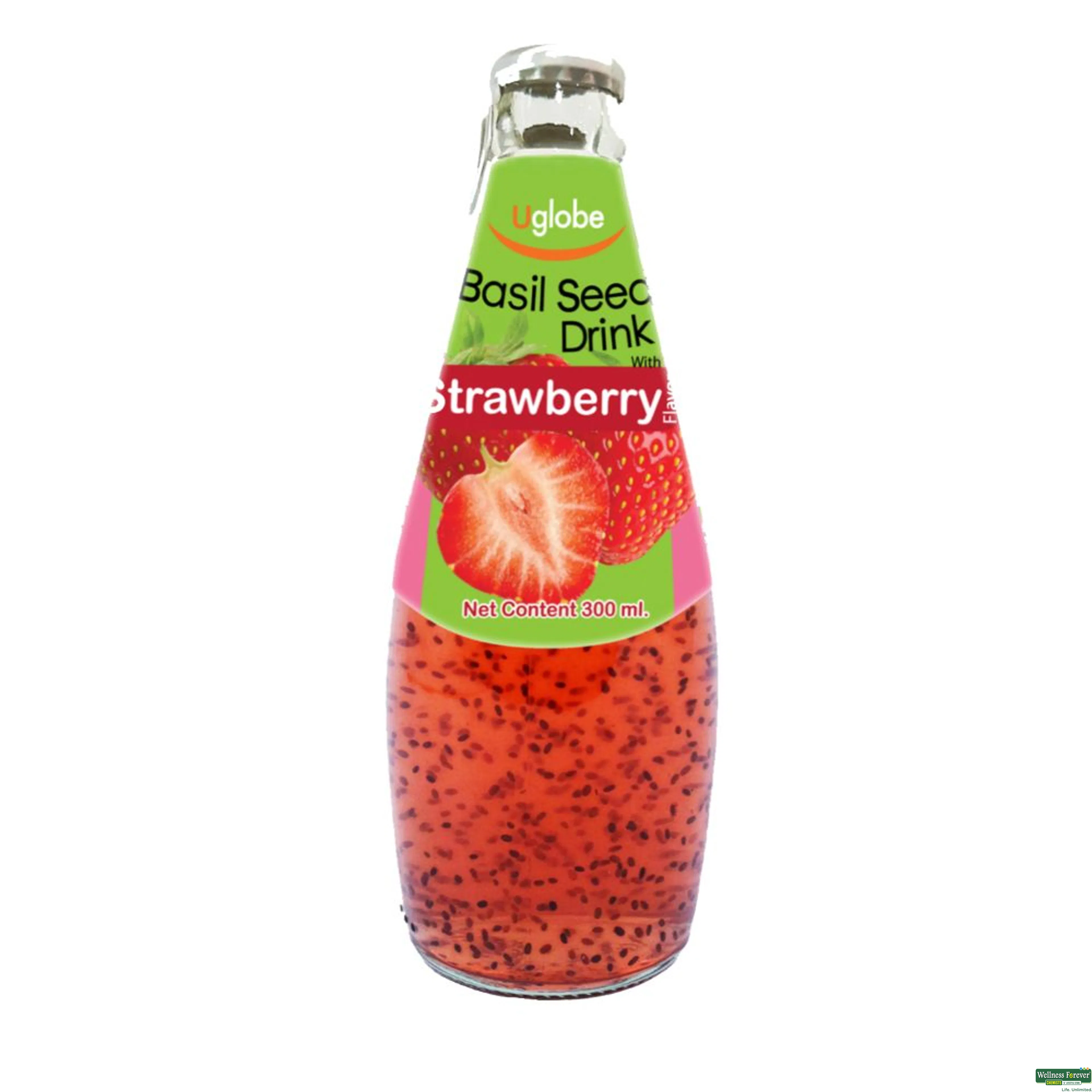 U GLOBE BASIL SEED DRINK STRAWBERY 300ML-image