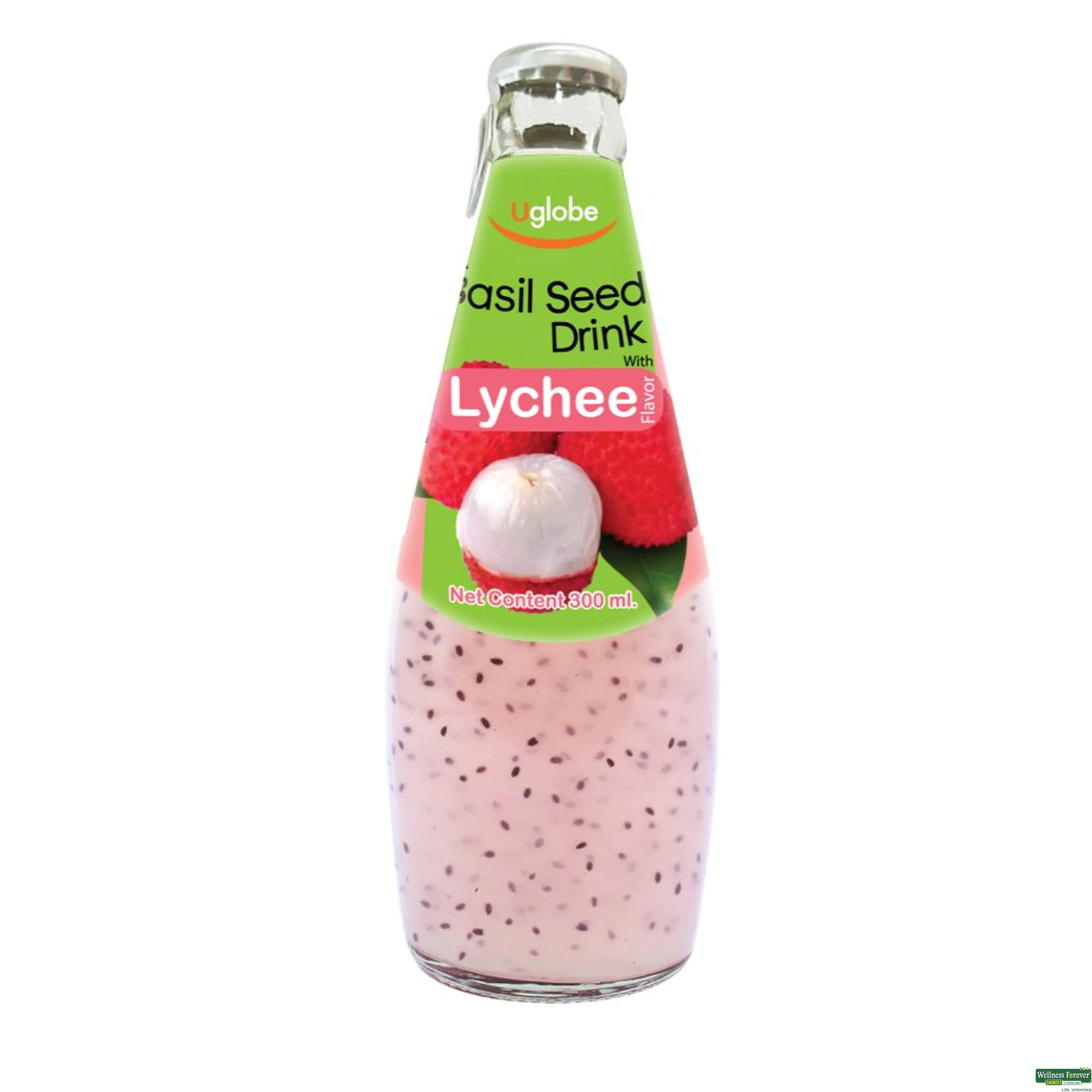 U GLOBE BASIL SEED DRINK LYCHEE 300ML-image