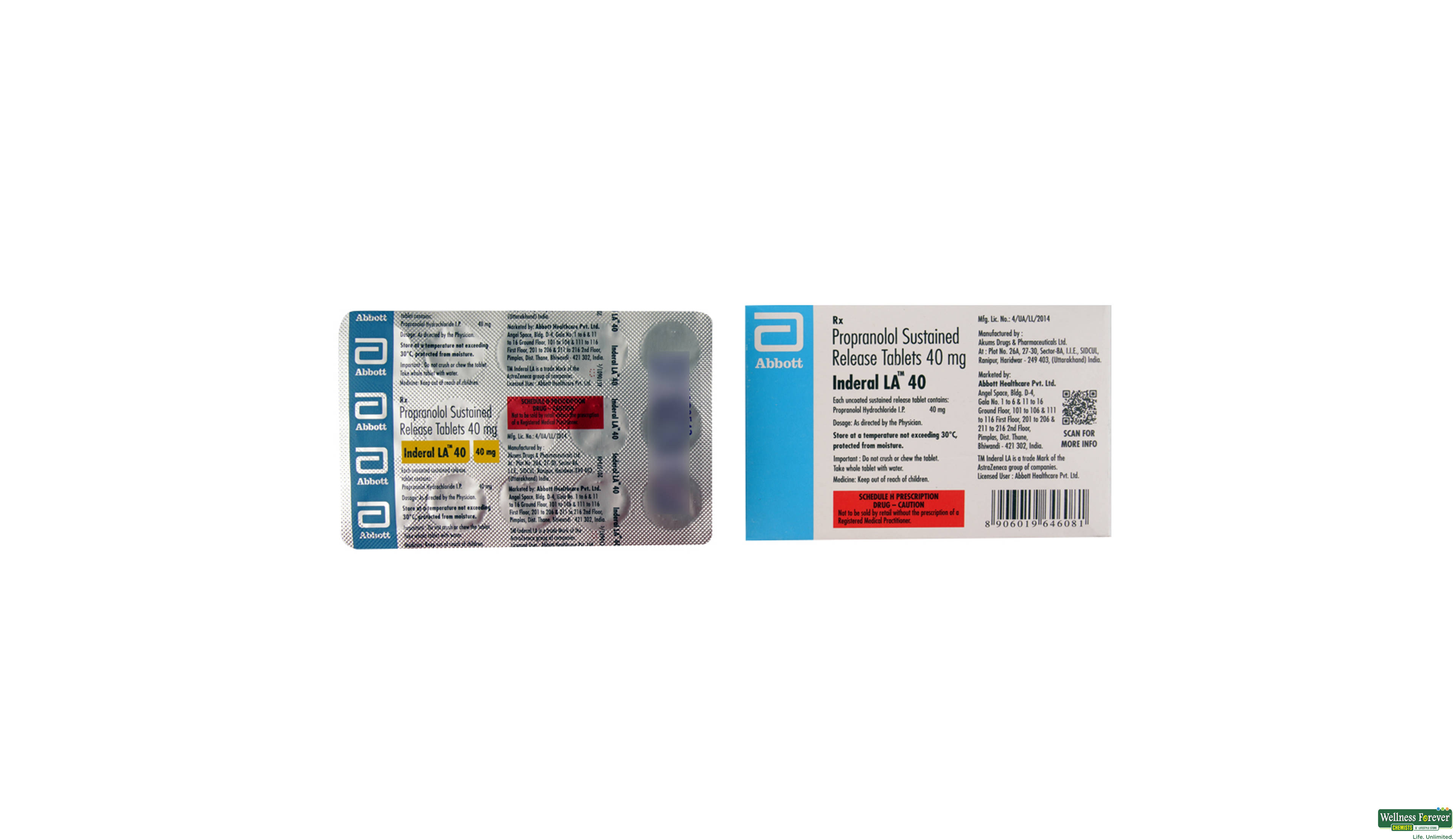 INDERAL-LA 40MG 15TAB- 2, 15TAB, 