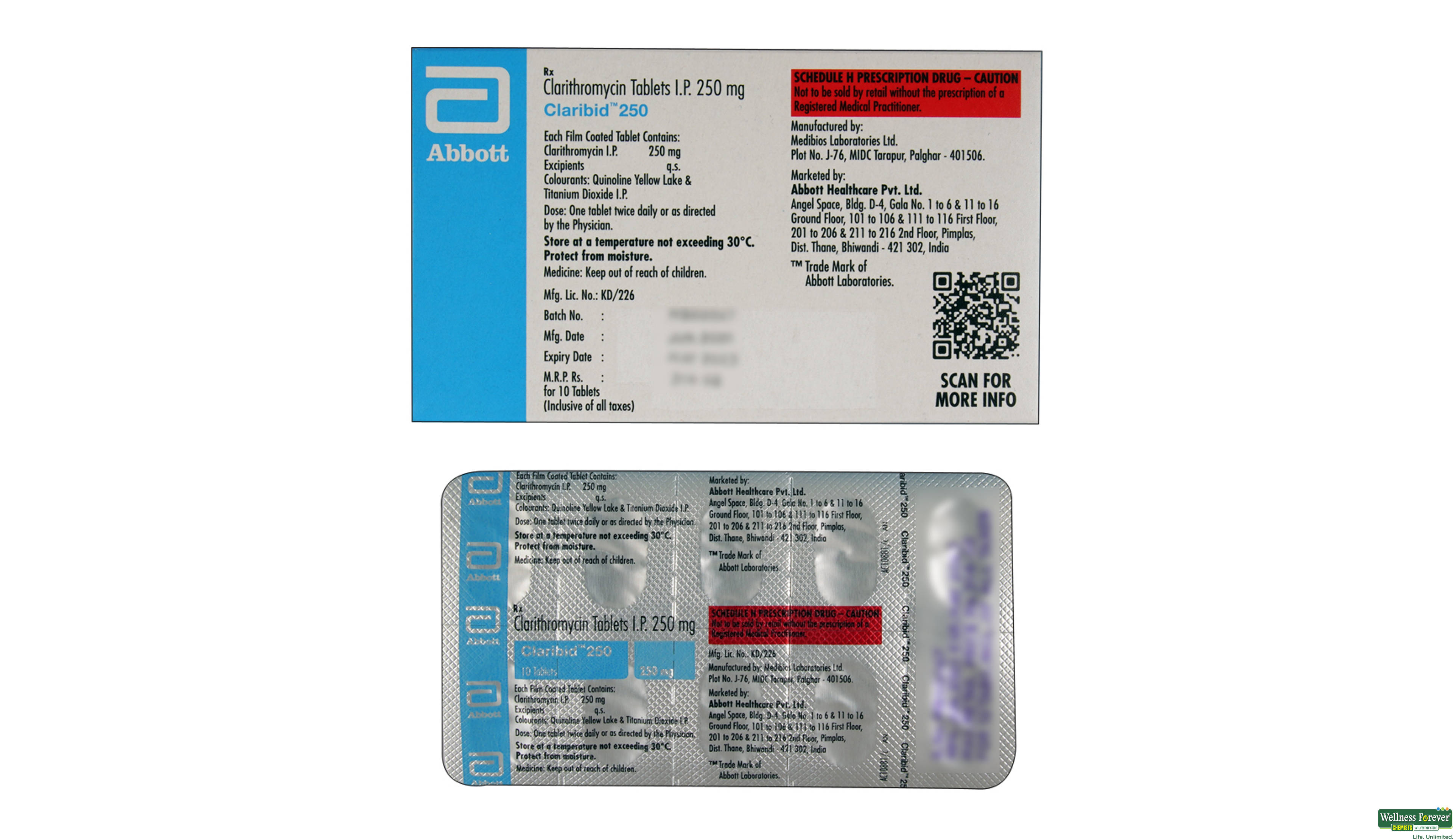 CLARIBID 250MG 10TAB- 2, 10TAB, 