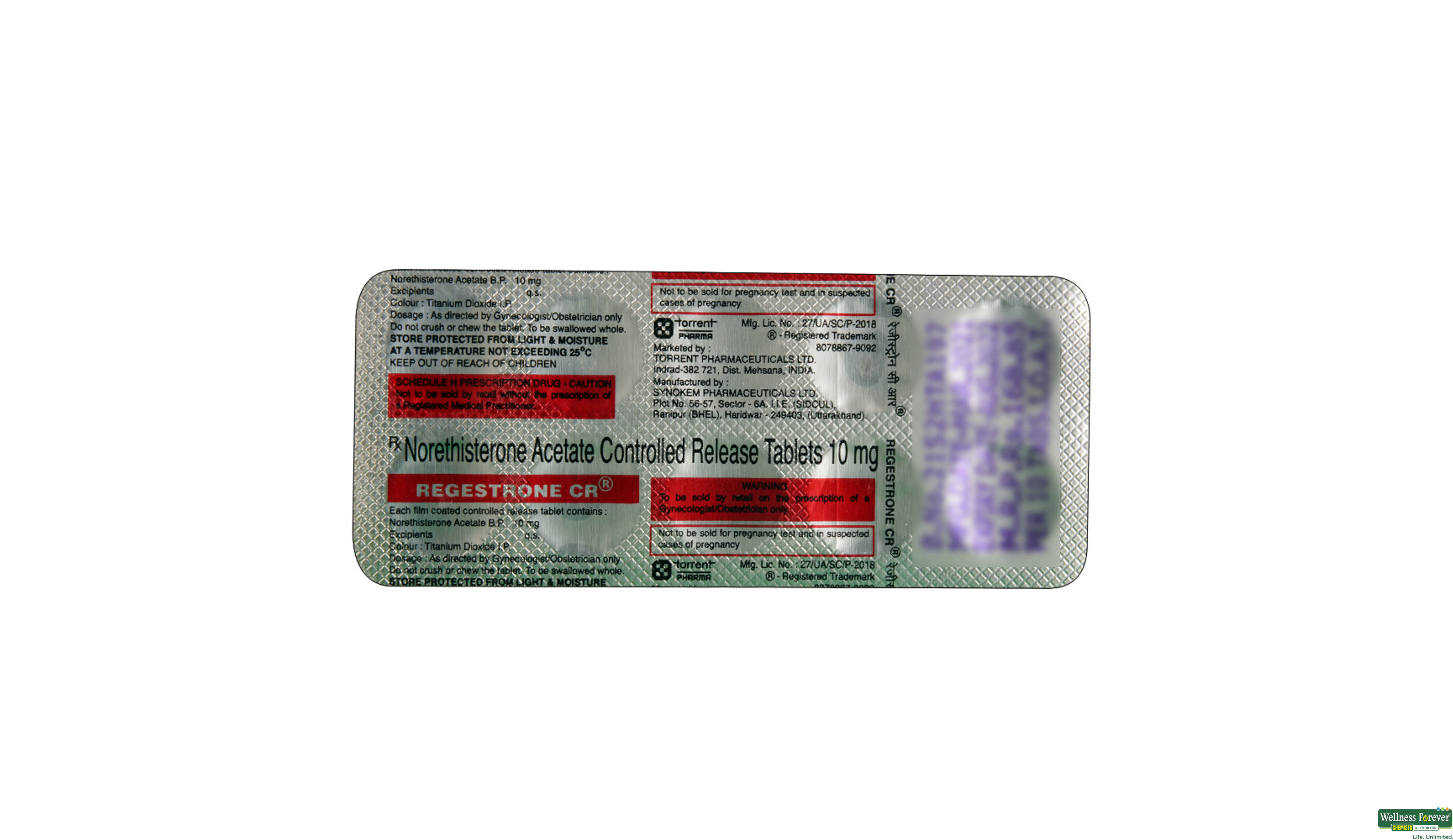 REGESTRONE-CR 10MG 10TAB- 2, 10TAB, 