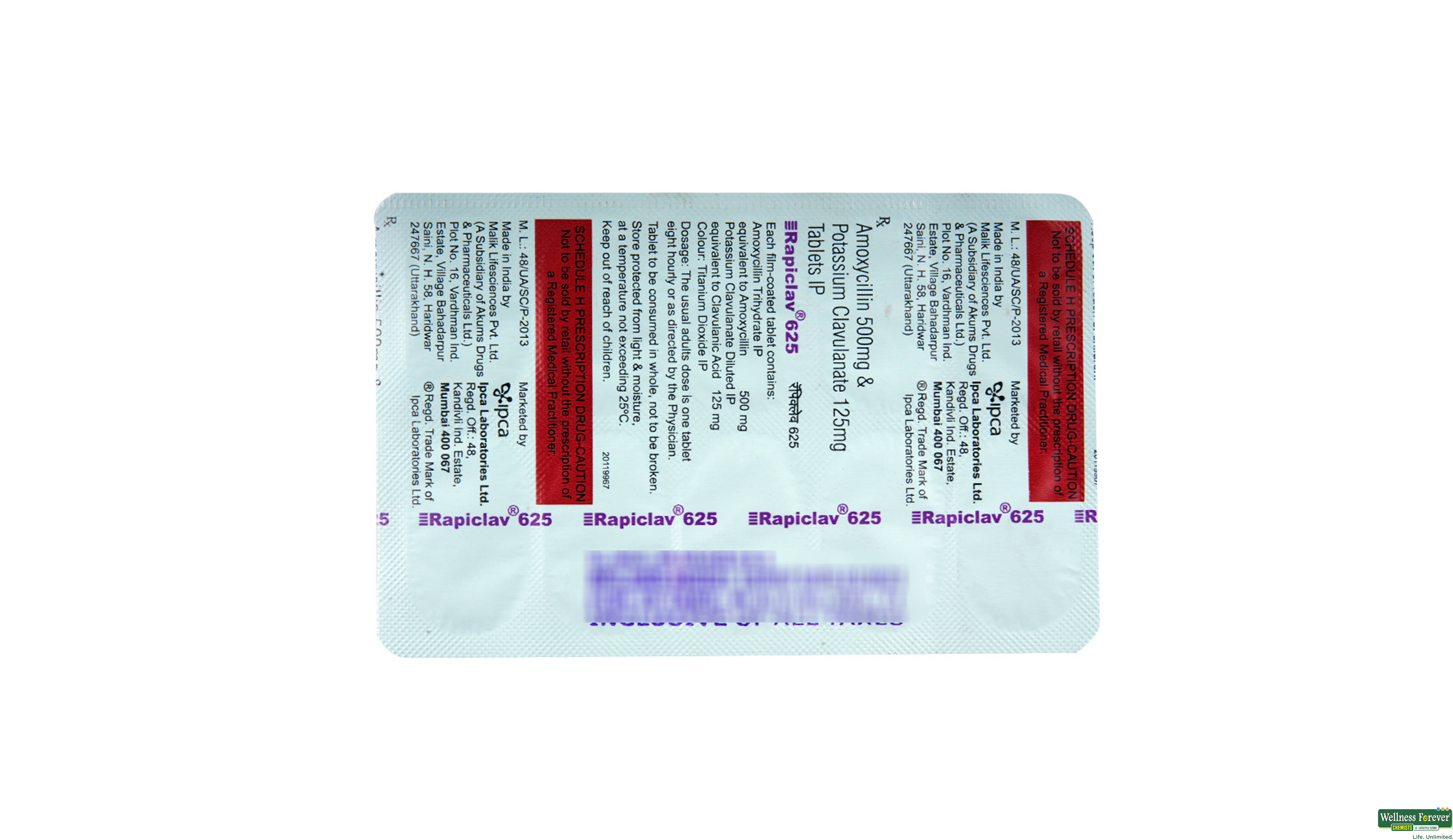 RAPICLAV 625MG 10TAB- 2, 10TAB, 