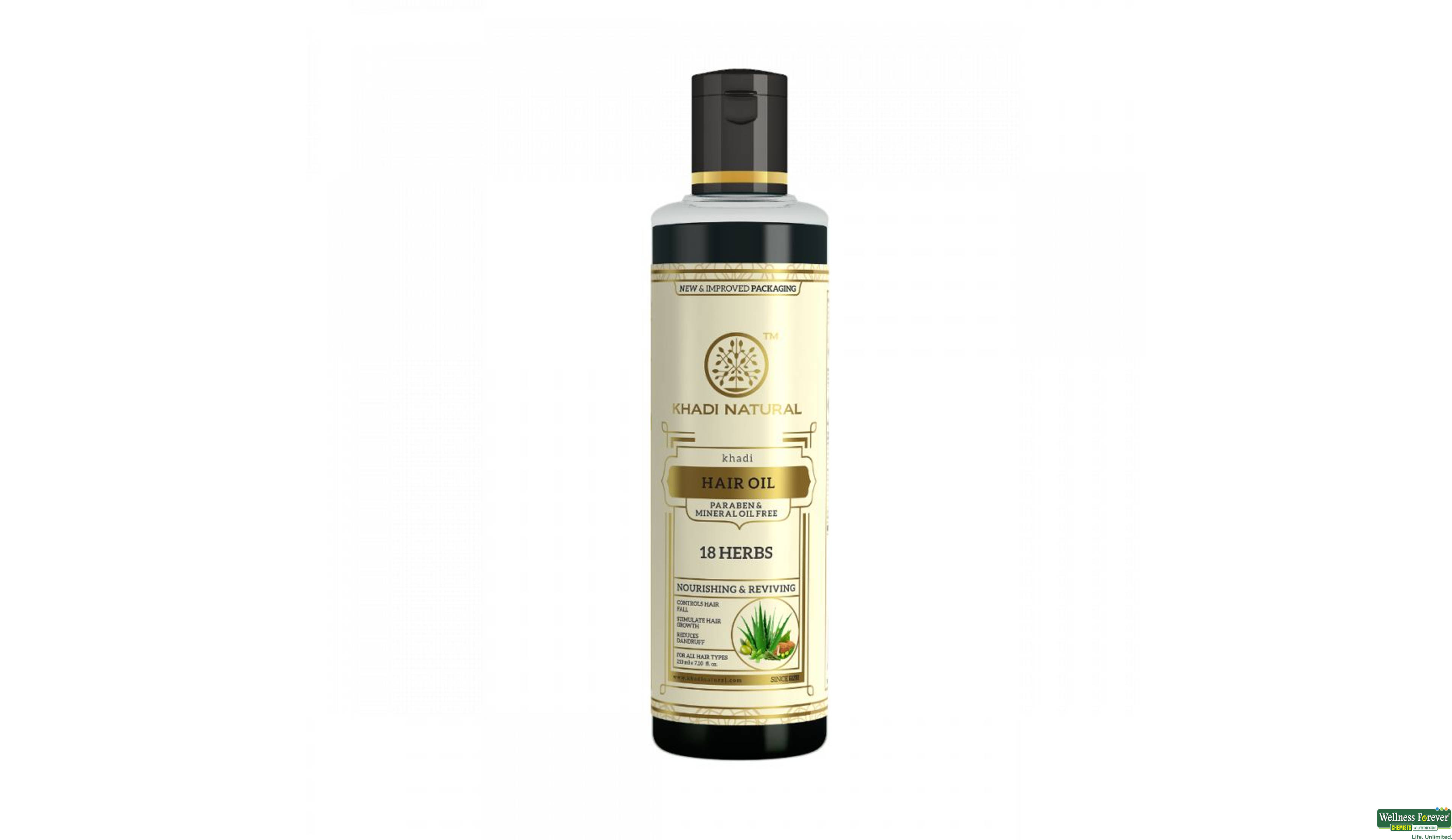 KHADI HR/OIL 18 HERBS 210ML- 2, 210ML, 