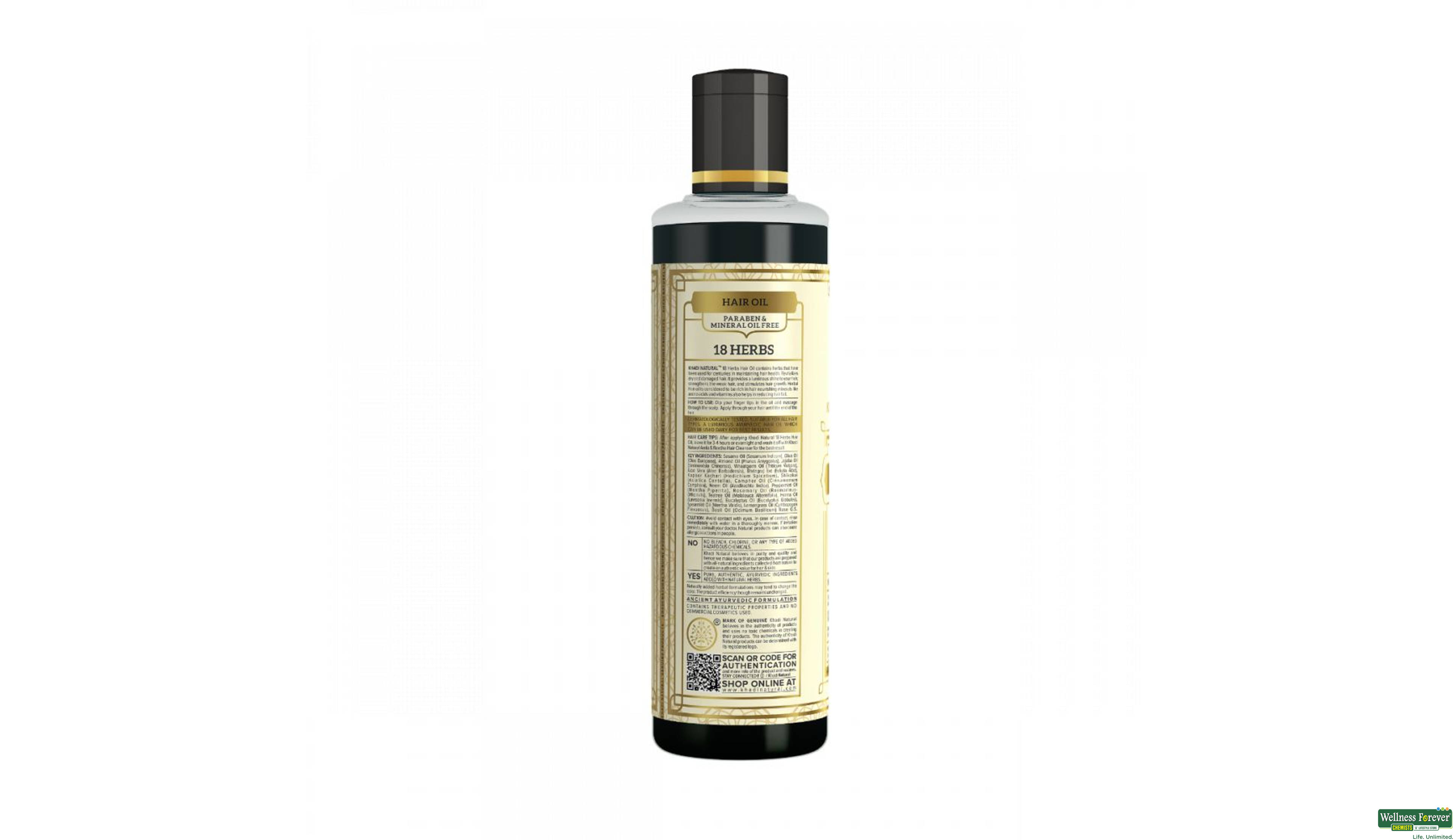 KHADI HR/OIL 18 HERBS 210ML- 3, 210ML, 