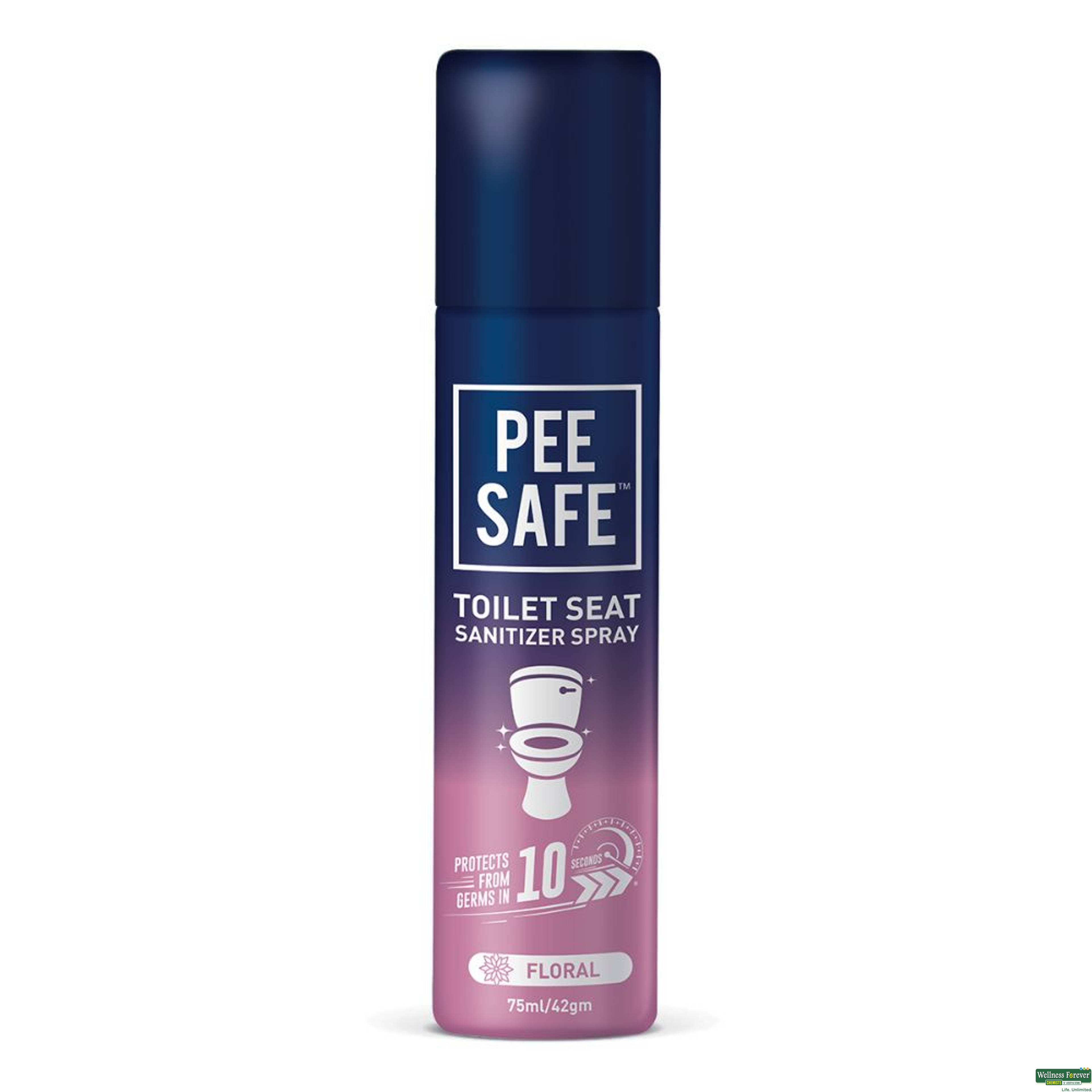 Pee Safe Toilet Seat Sanitizer Spray, Floral, 75 ml-image