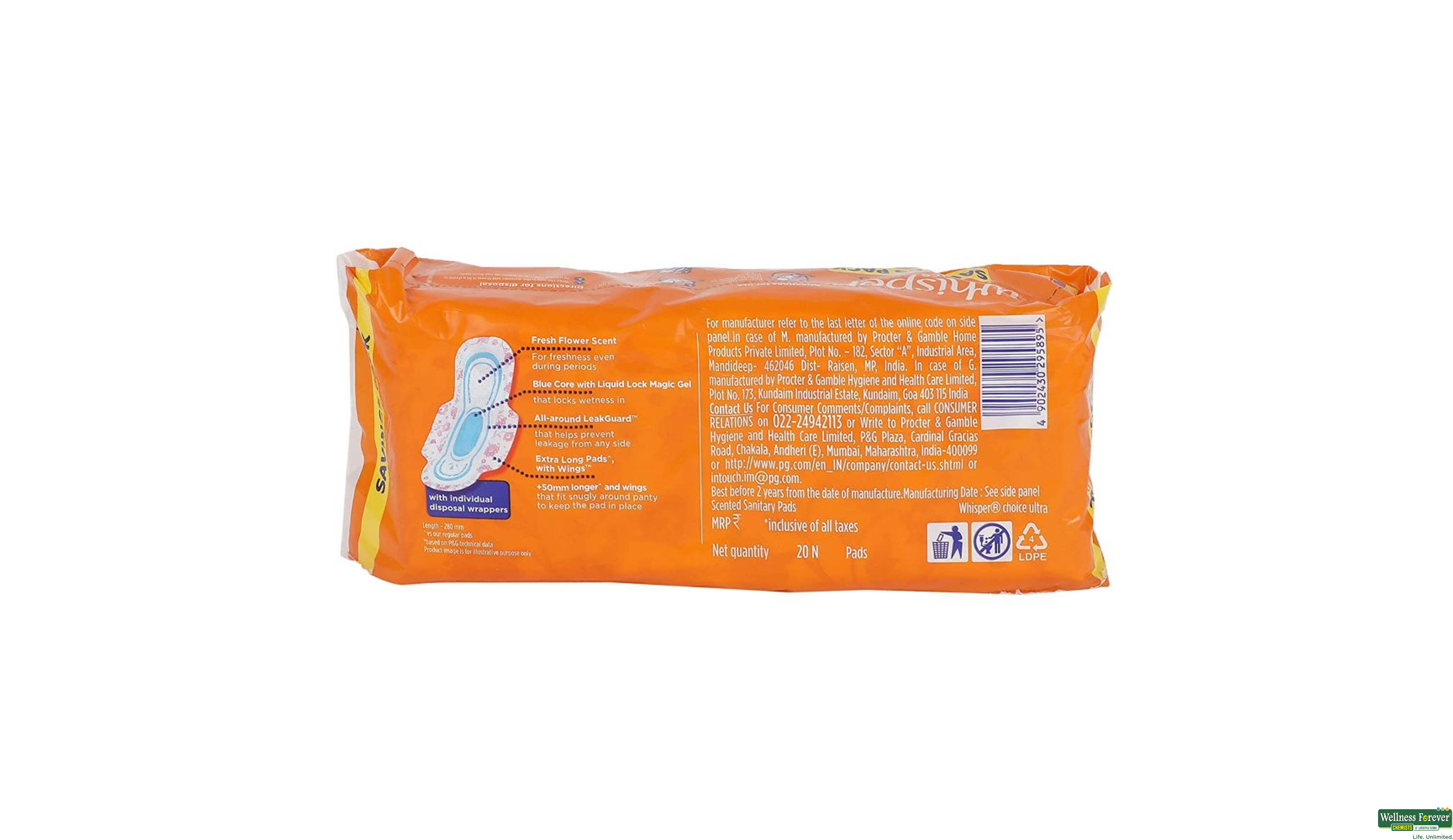 WHISPER SA/PADS ULTRA CHOICE WIN XL 20PC ##- 4, 20PC, 