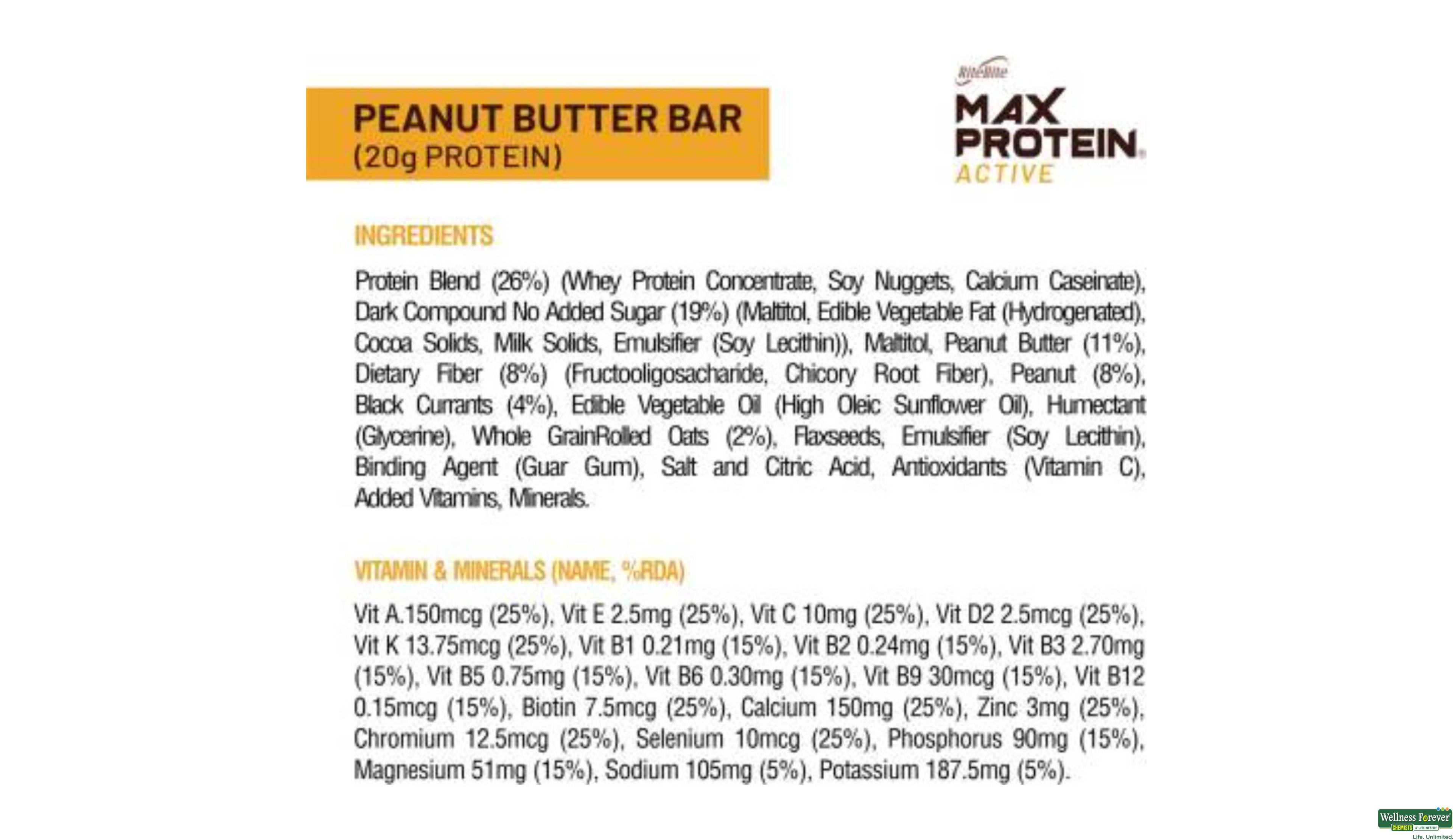 RITE B MAX PROTEIN ACT PEANUT BTR 70GM- 2, 70GM, null