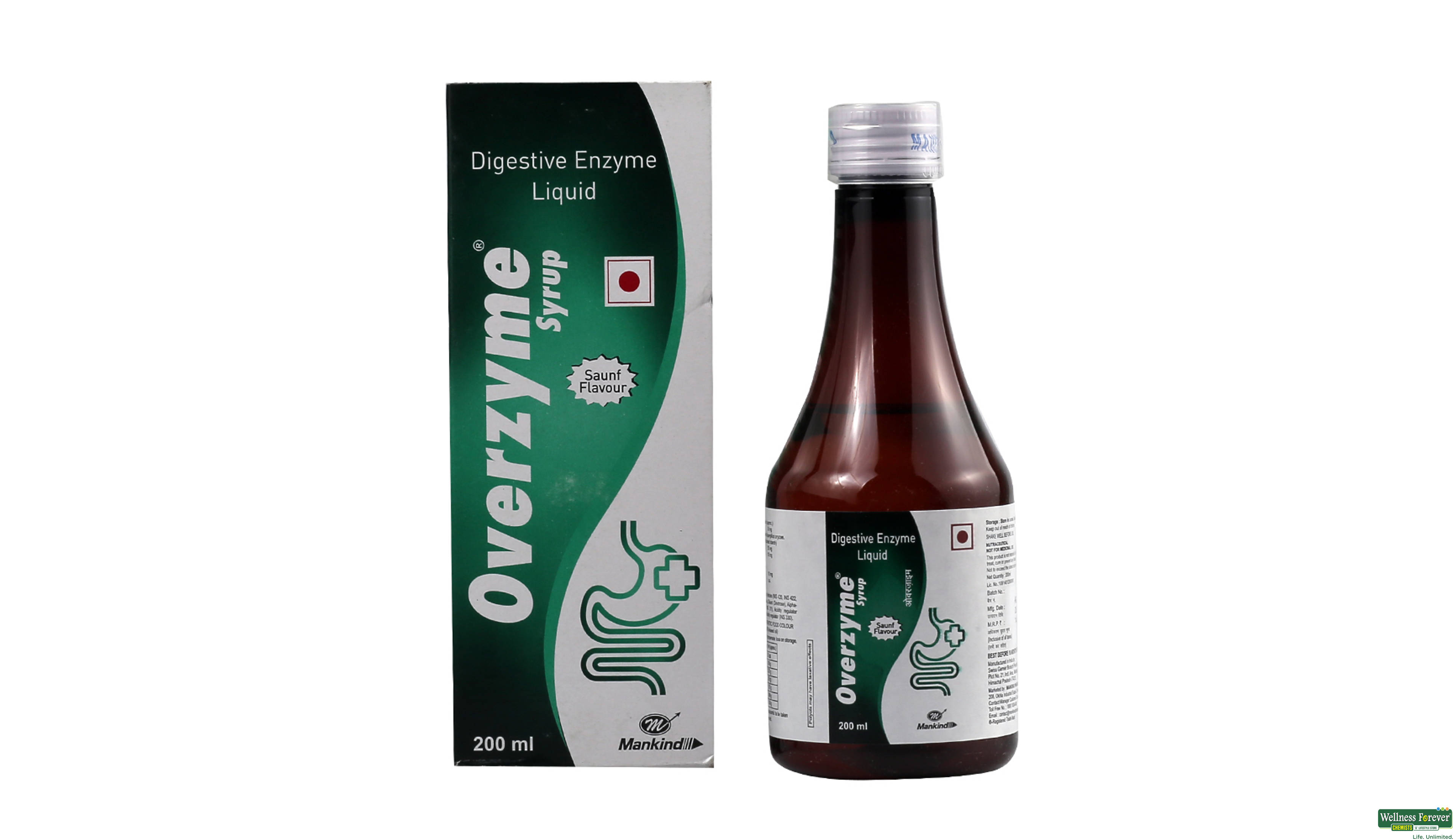 OVERZYME SYP SAUNF 200ML- 1, 200ML, 