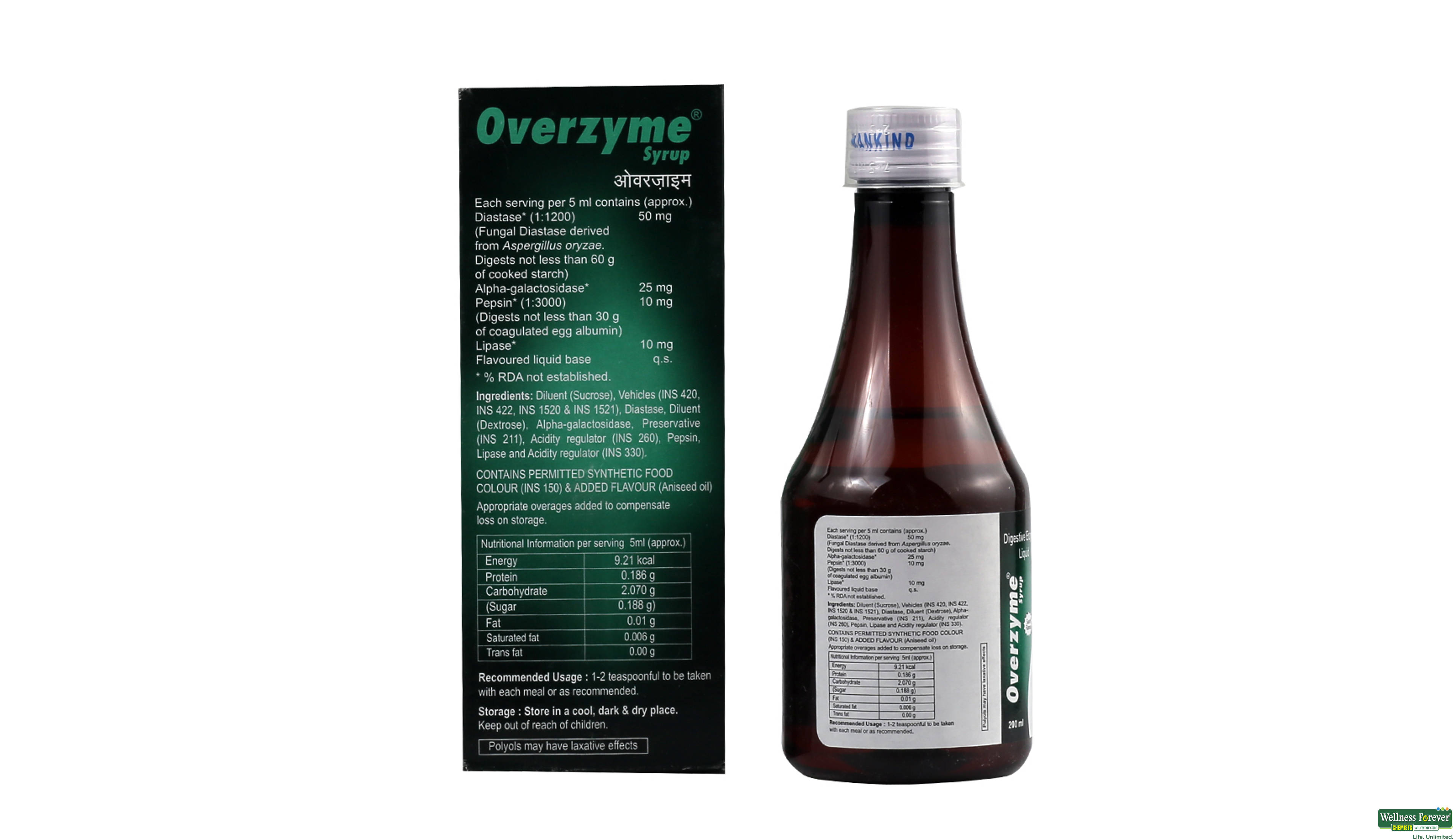 OVERZYME SYP SAUNF 200ML- 2, 200ML, 