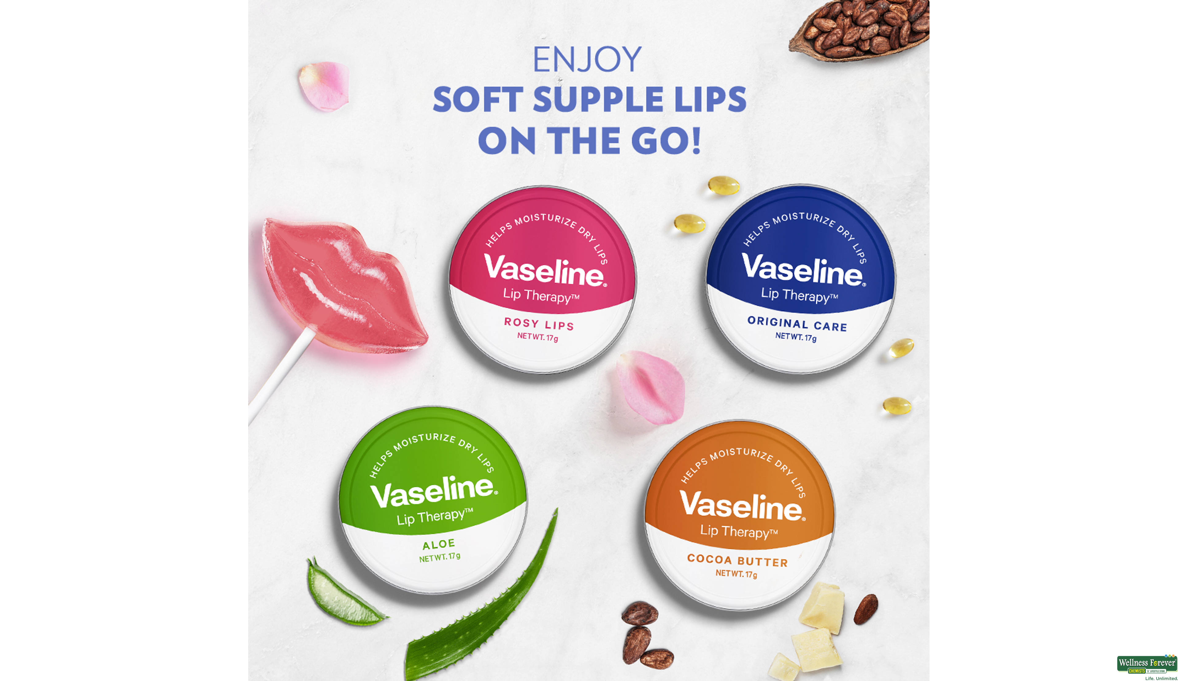 VASE LIP CARE ROSY LIPS 10GM- 8, 10GM, 