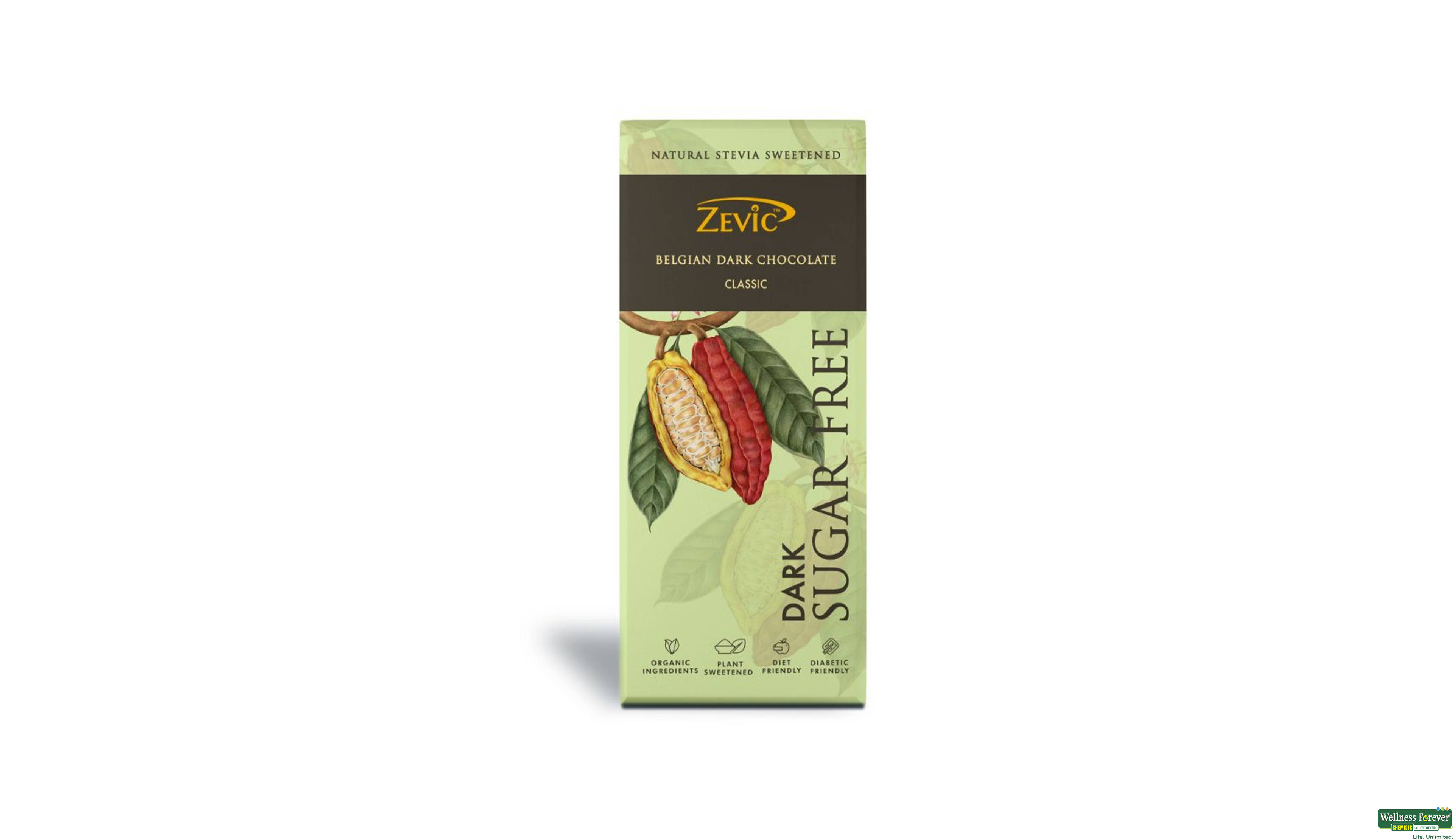 ZEVIC CHOC STEVIA CLASSIC 40GM- 1, 40GM, null