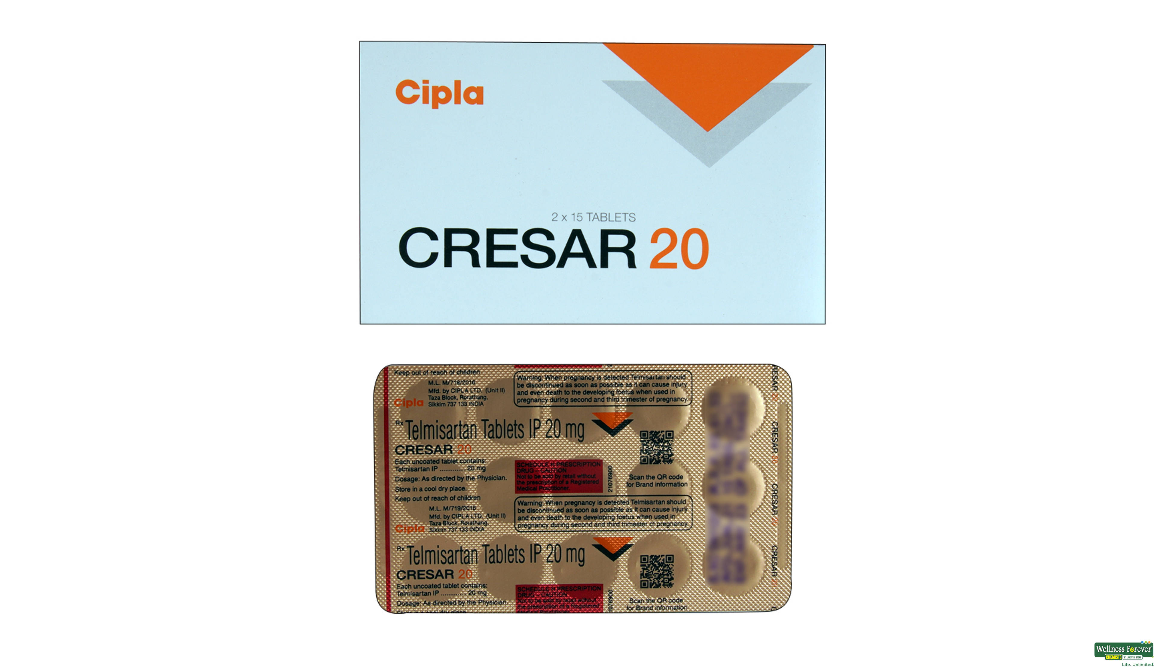 CRESAR 20MG 15TAB- 2, 15TAB, 