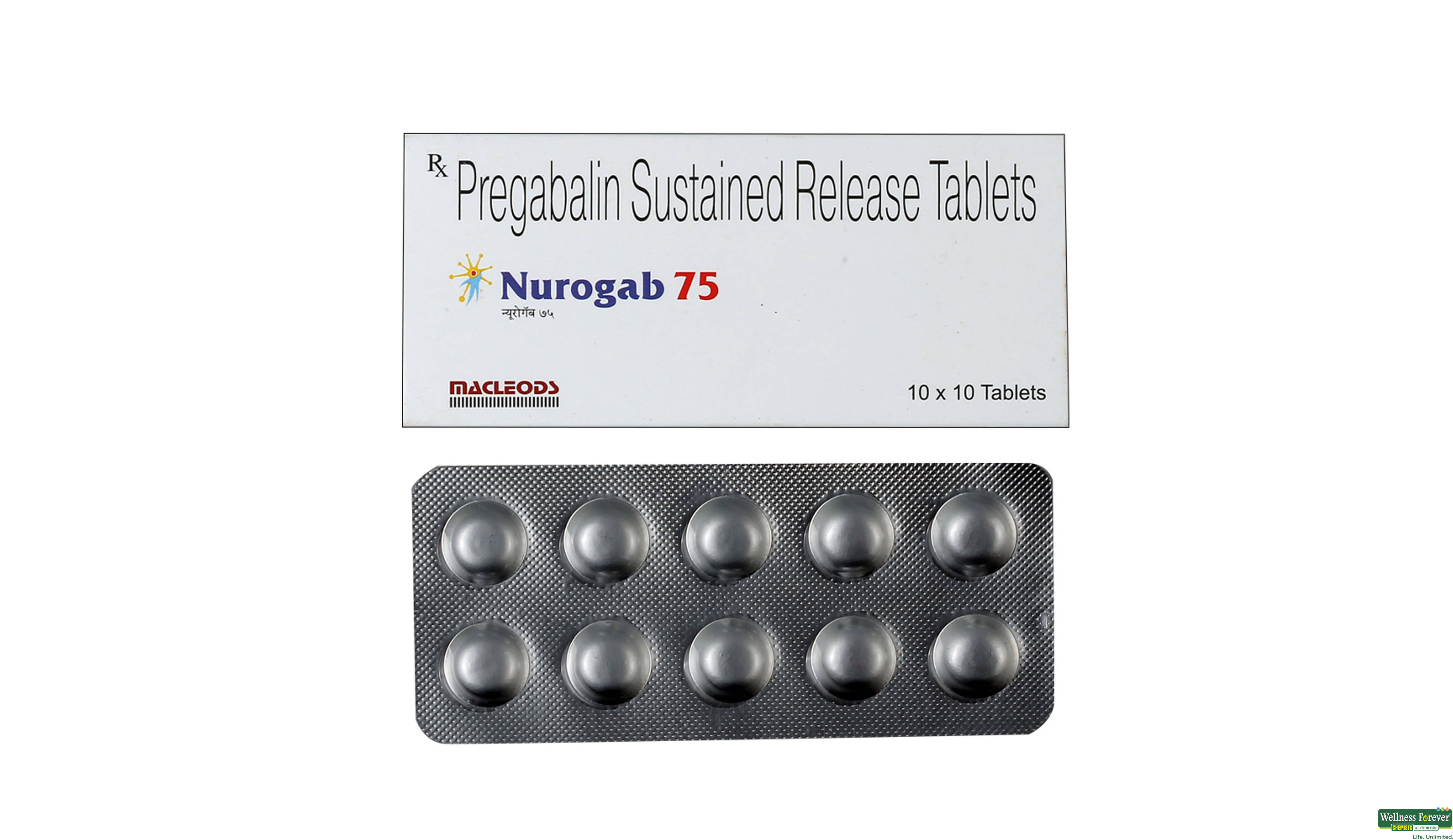 NUROGAB 75MG 10TAB- 1, 10TAB, 