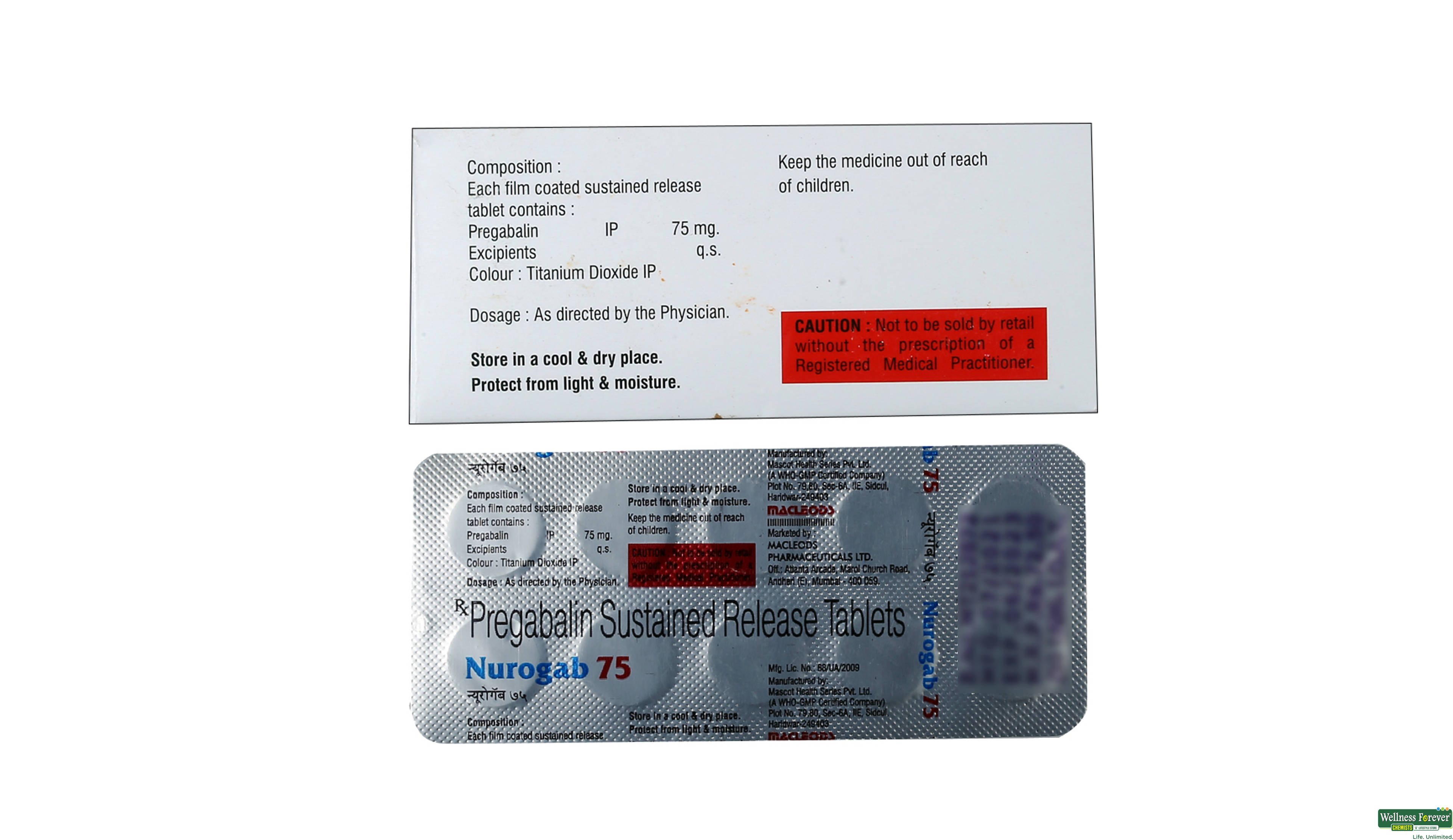 NUROGAB 75MG 10TAB- 2, 10TAB, 