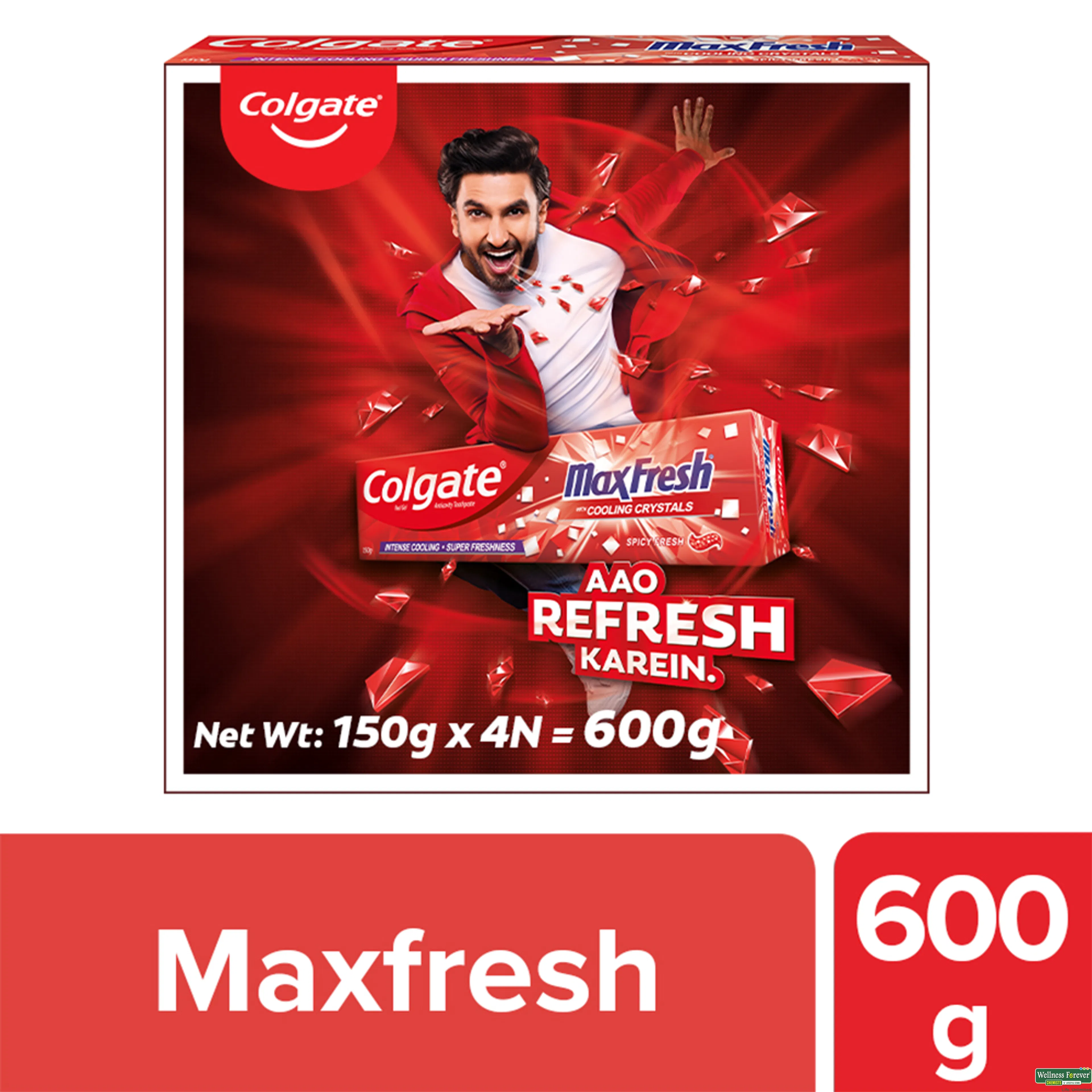 COLG T/PASTE MAXFRESH RED 150GMX4 600GM-image