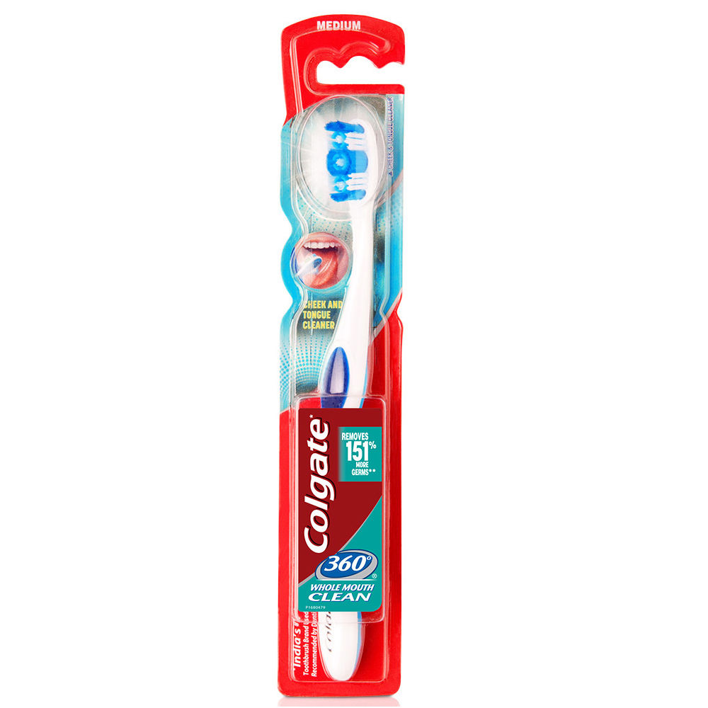 Colgate 360 Toothbrush with Tongue and Cheek Cleaner, Soft Toothbrush, 1  Pack