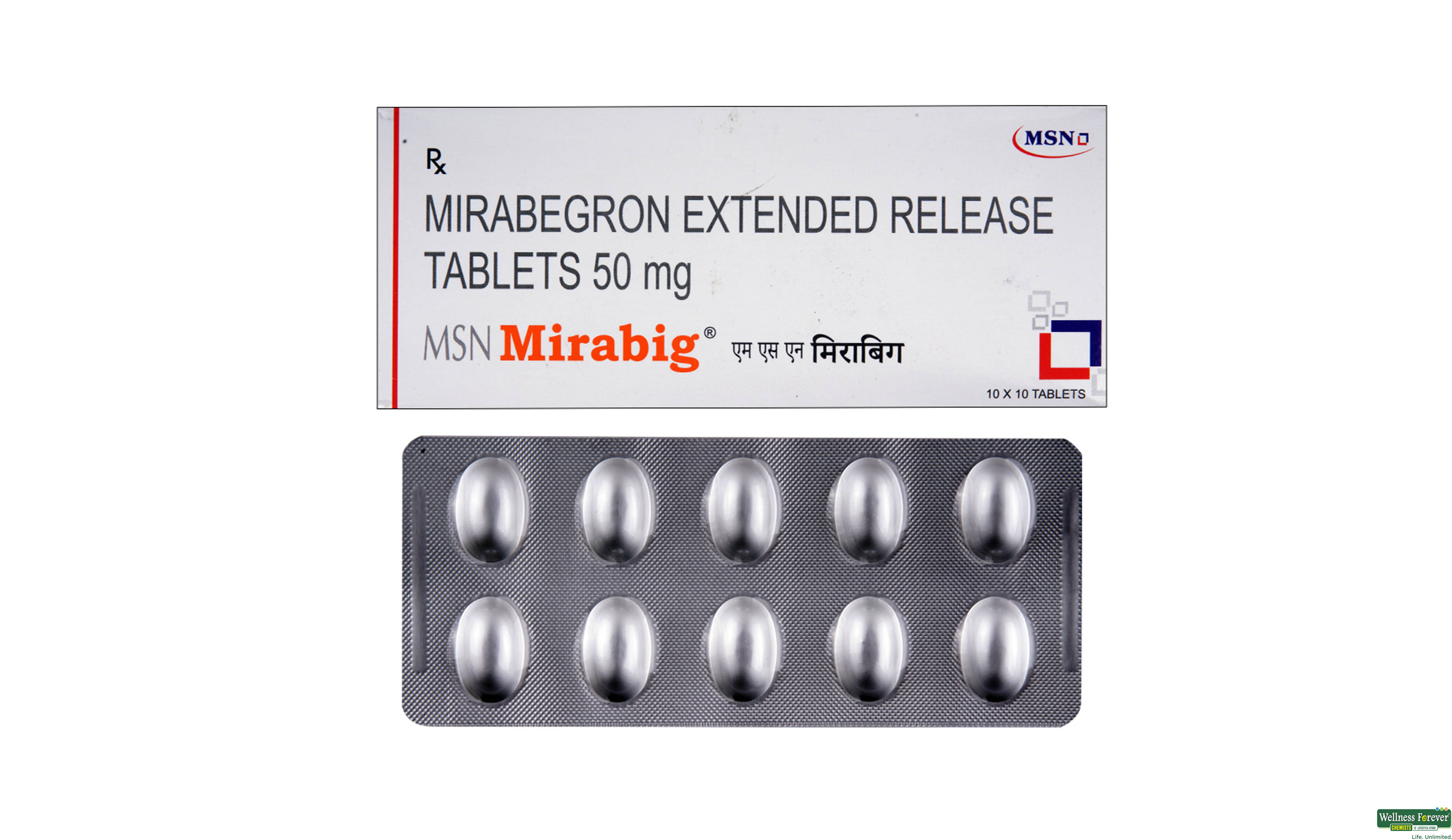 MIRABIG 50MG 10TAB- 1, 10TAB, 