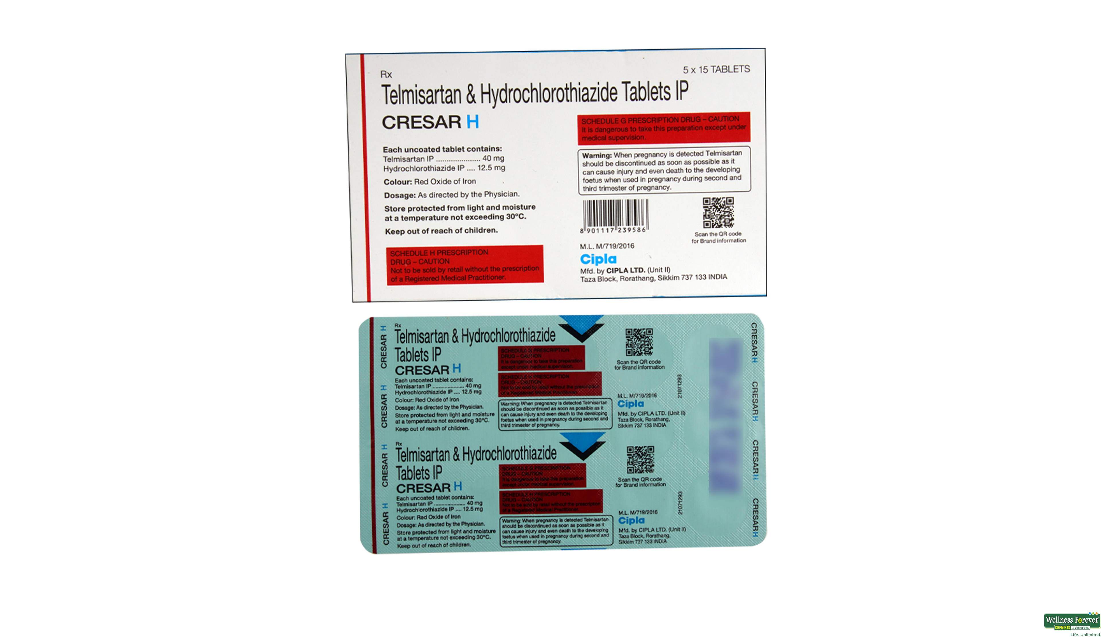CRESAR-H 40MG 15TAB- 2, 15TAB, 