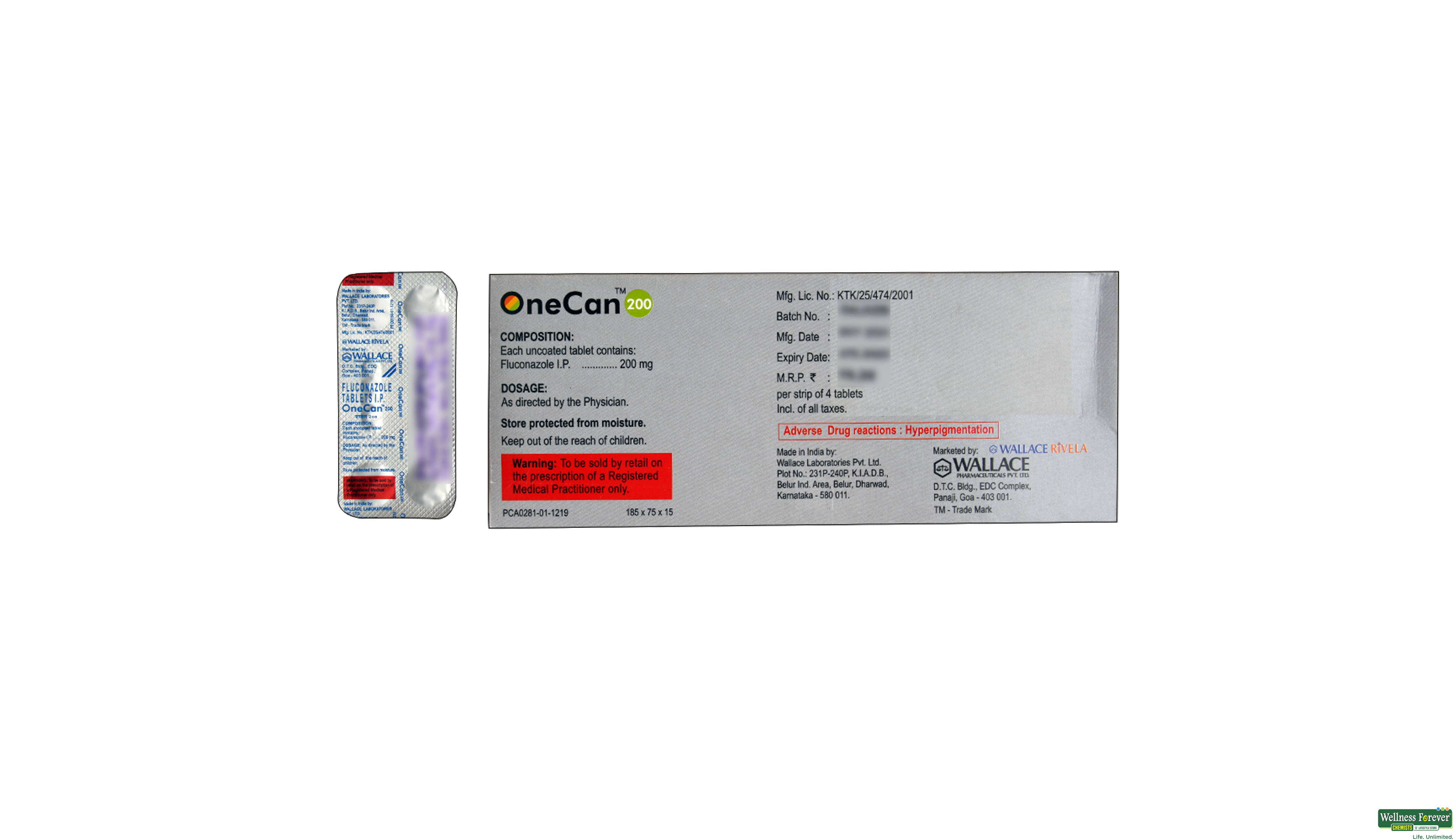 ONECAN 200MG 4TAB- 2, 4TAB, 