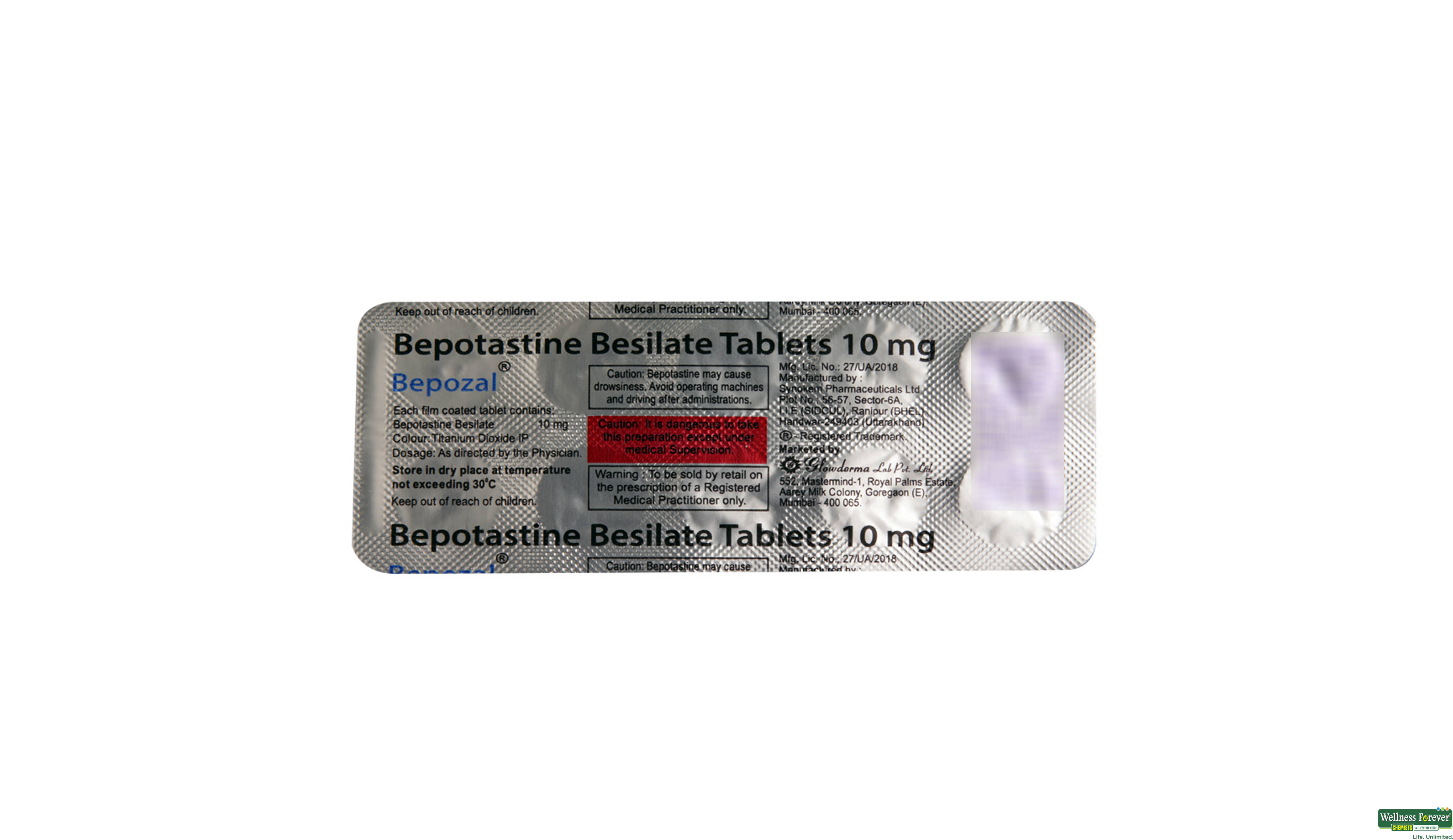 BEPOZAL 10MG 10TAB- 2, 10TAB, 
