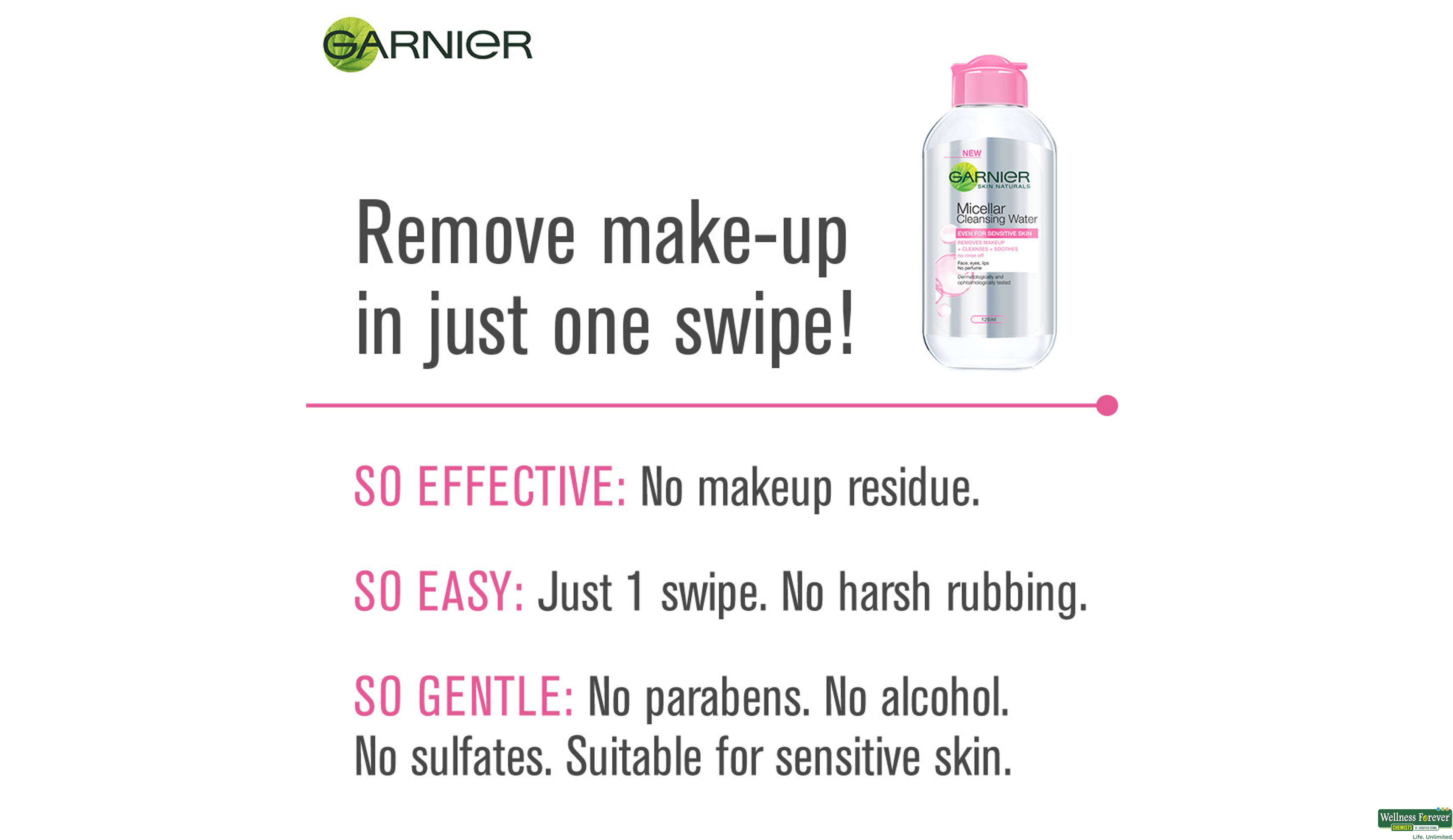 GARN MICELLAR CLNS WATER PINK 125ML- 4, 125ML, 