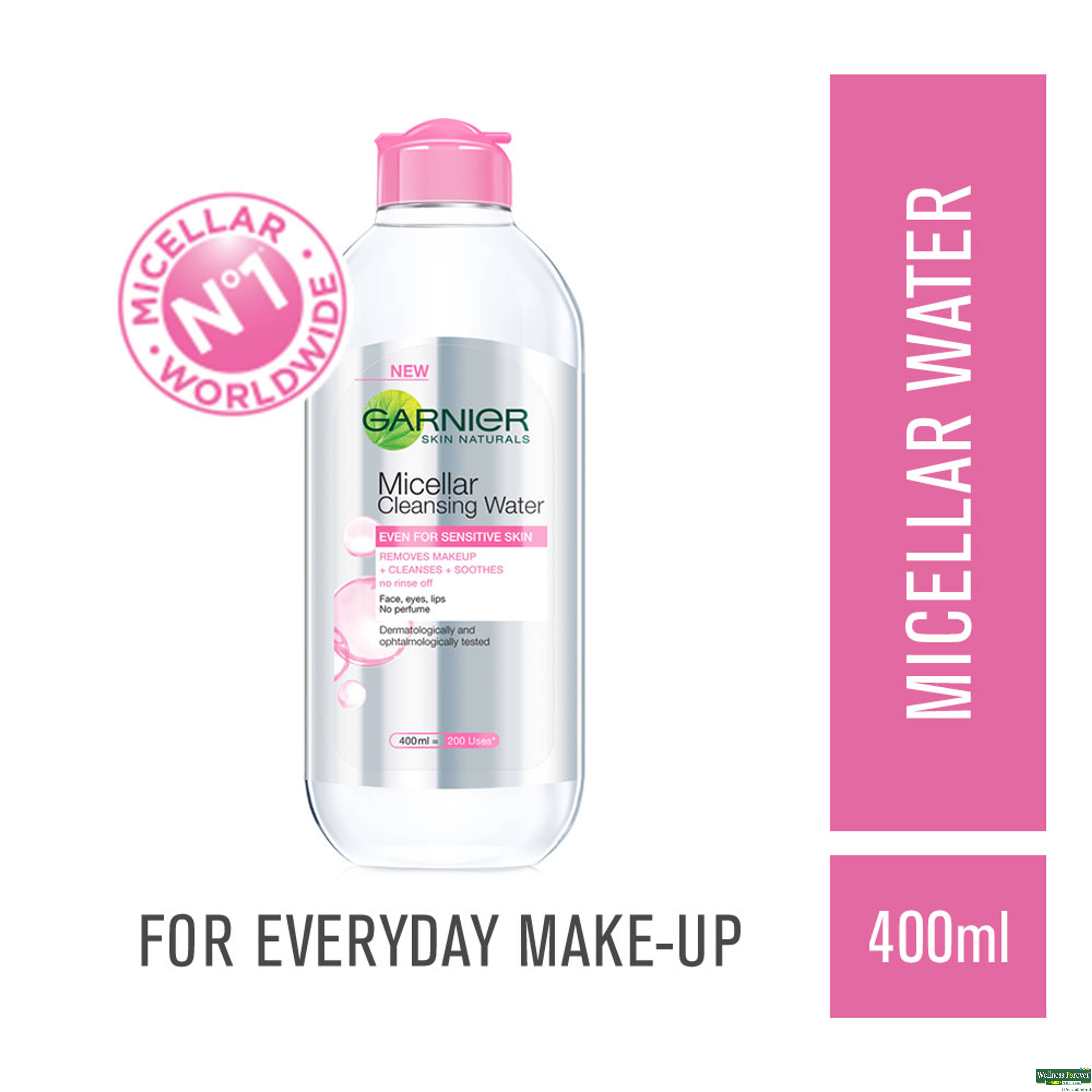 Garnier Skin Naturals Micellar Water Pink Makeup Remover, 400 ml-image