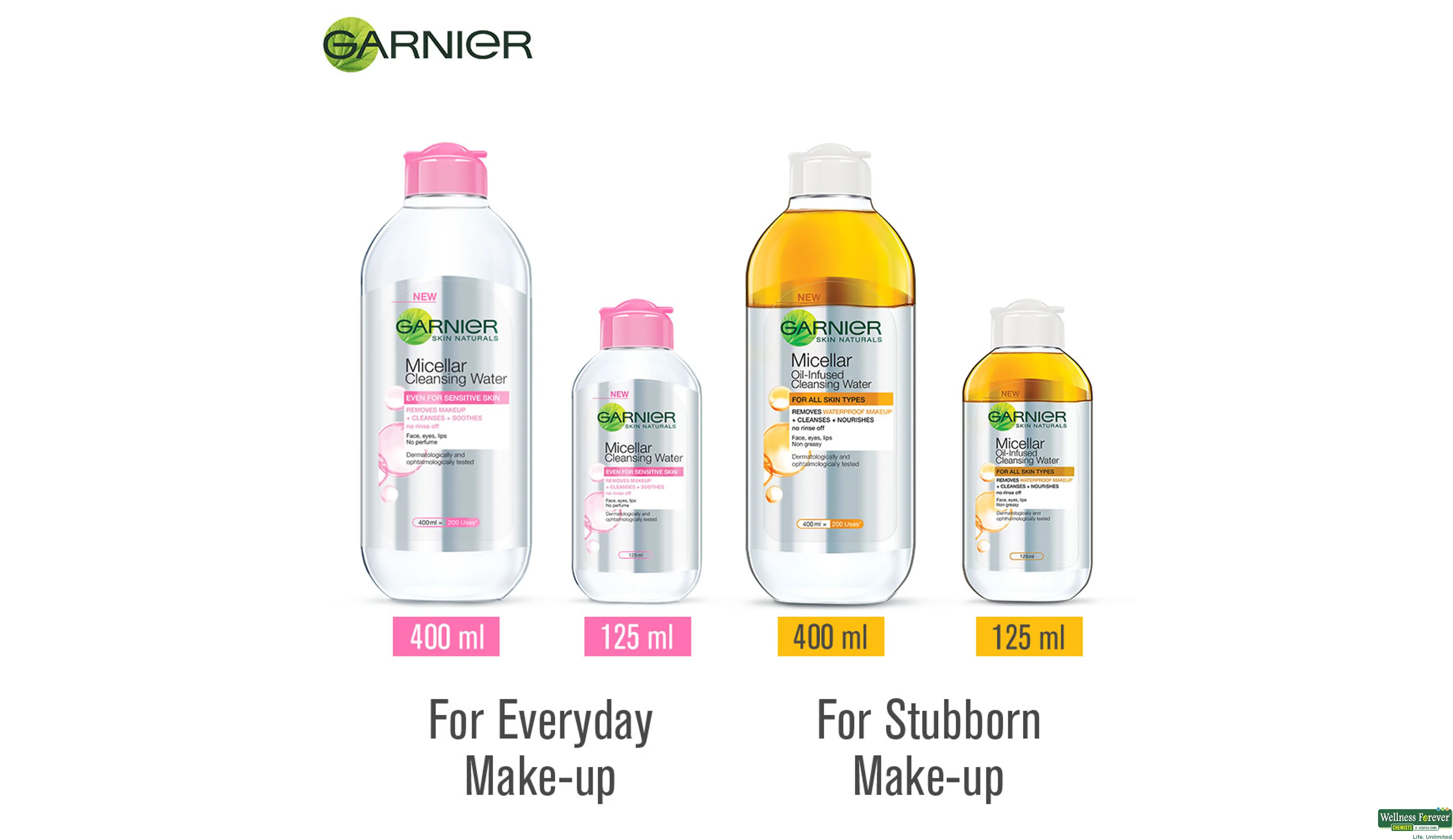 GARN MICELLAR CLNS WATER PINK 400ML- 5, 400ML, 