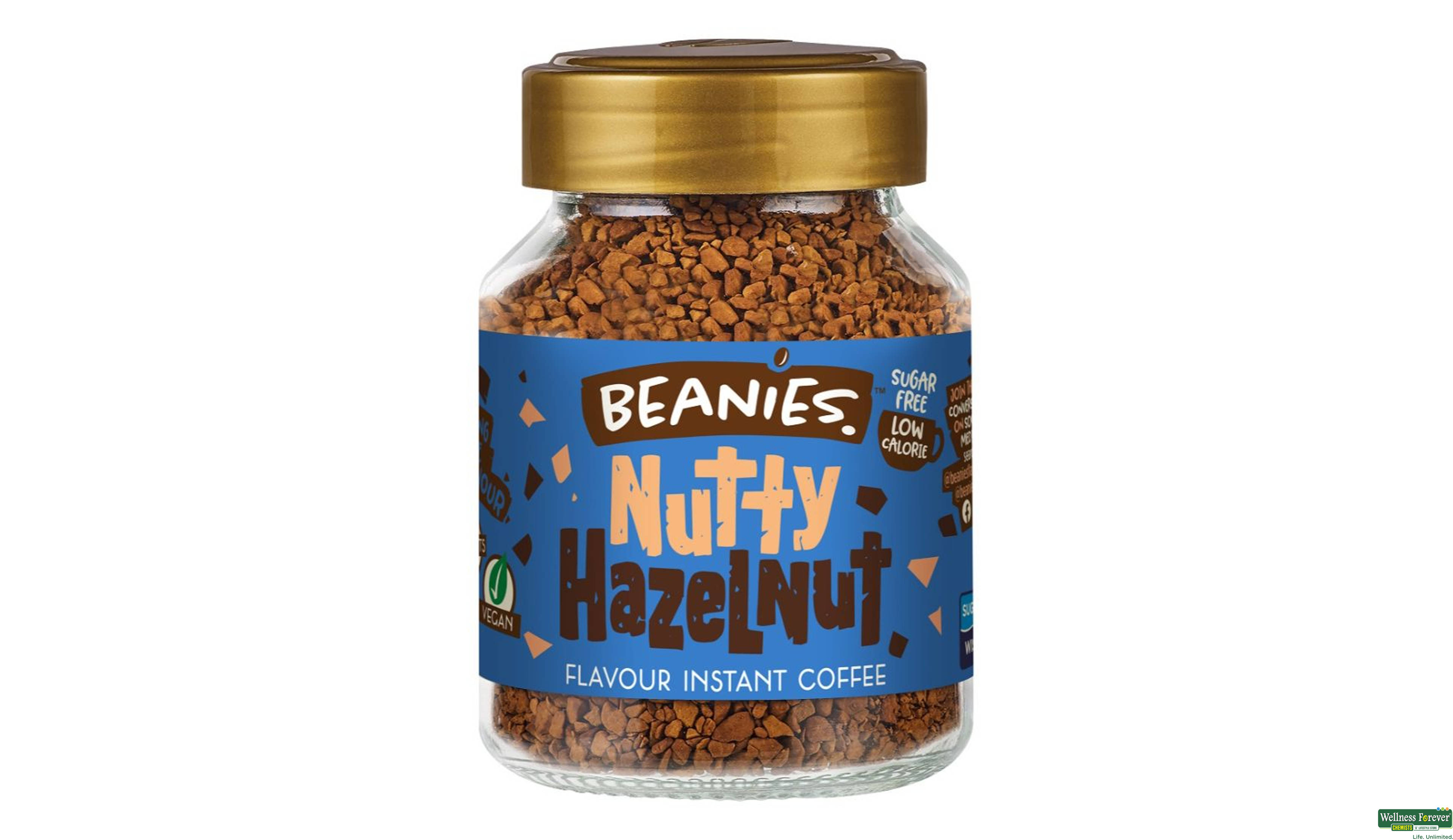 BEANIES COFFEE INSTANT HAZELNUT 50GM- 1, 50GM, 