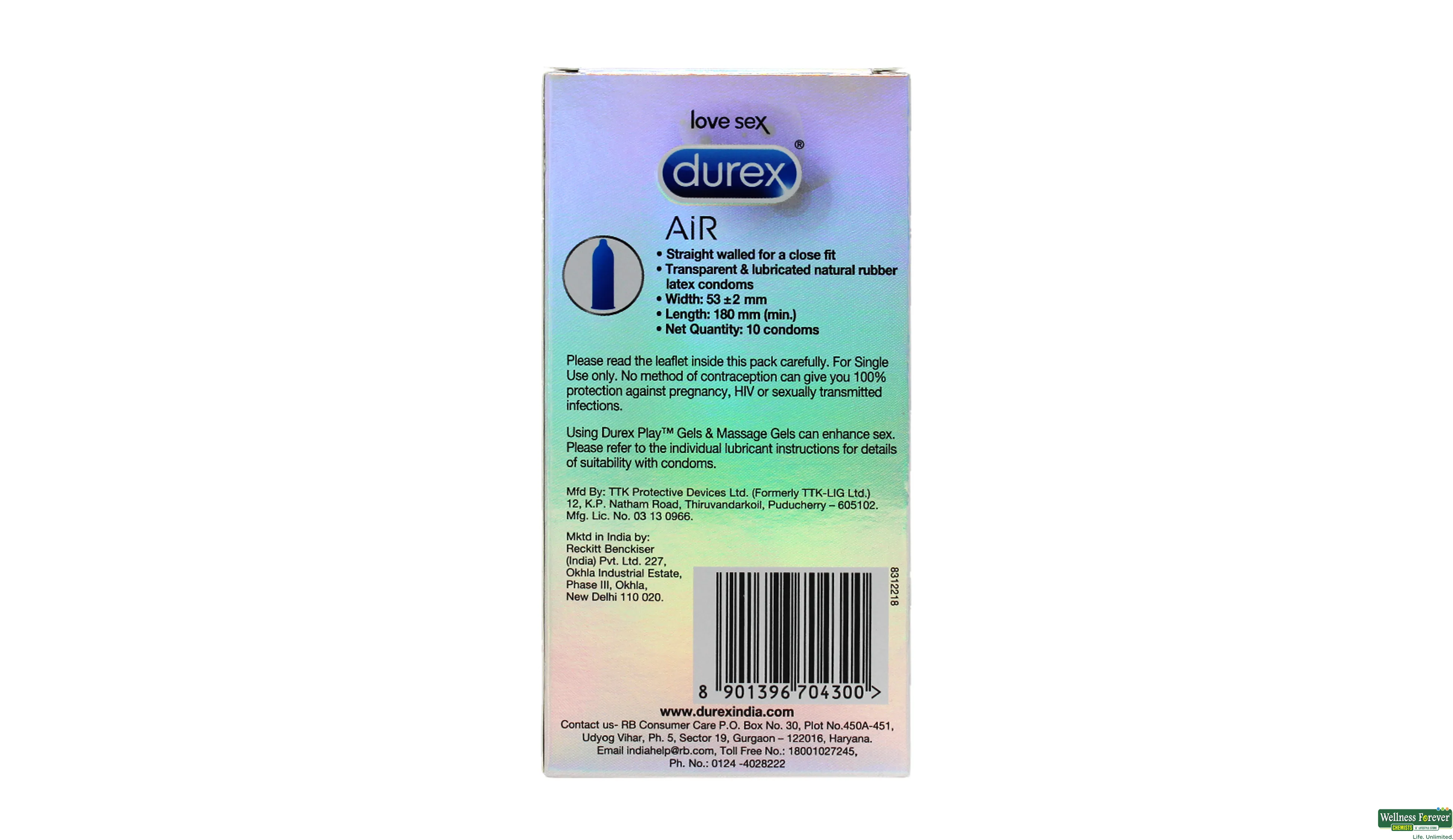 DUREX CONDOM AIR 10PC- 2, 10PC, 