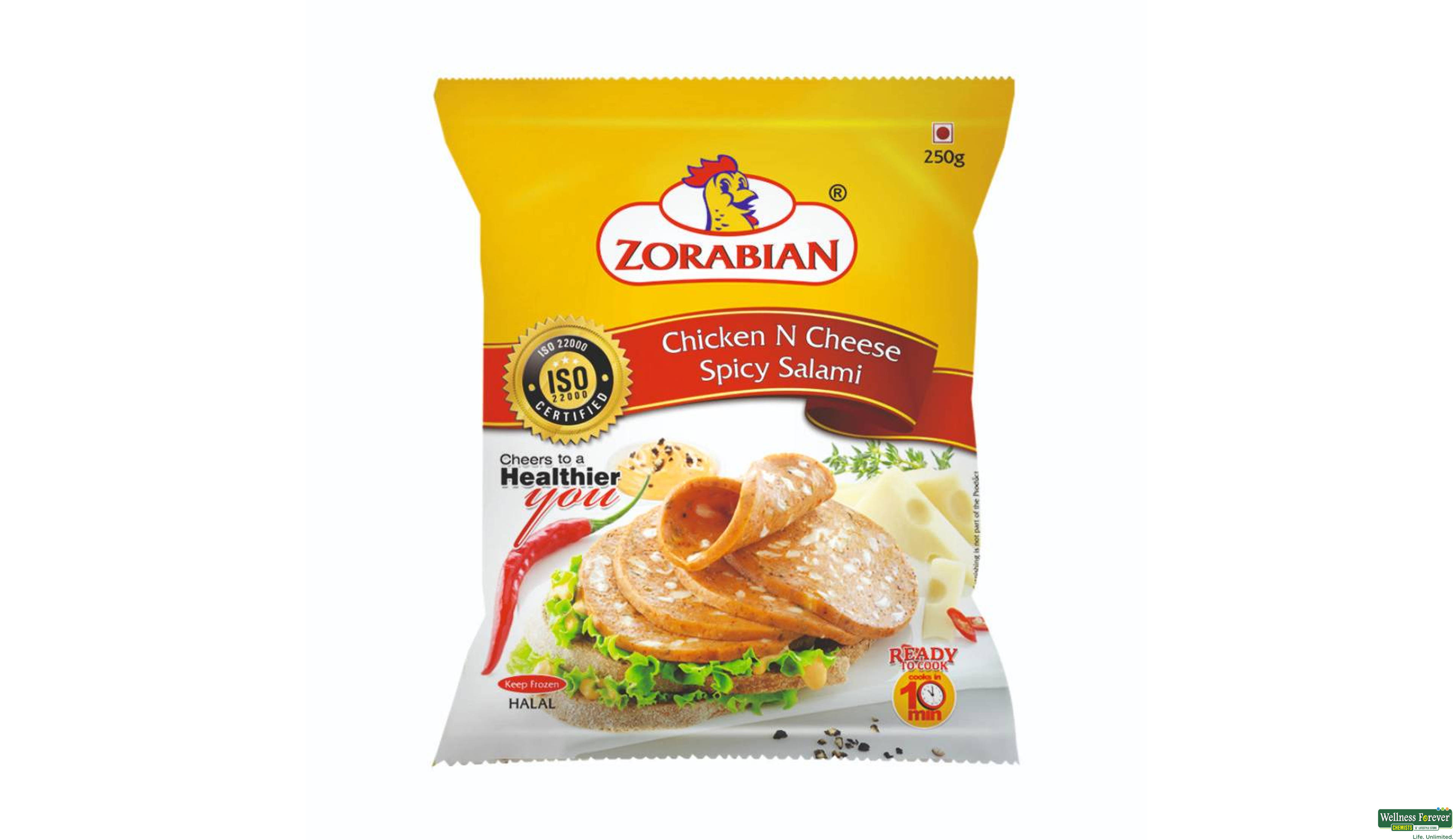 ZORABIAN CHI CHEESE SPICY SALAMI 250GM- 1, 250GM, 