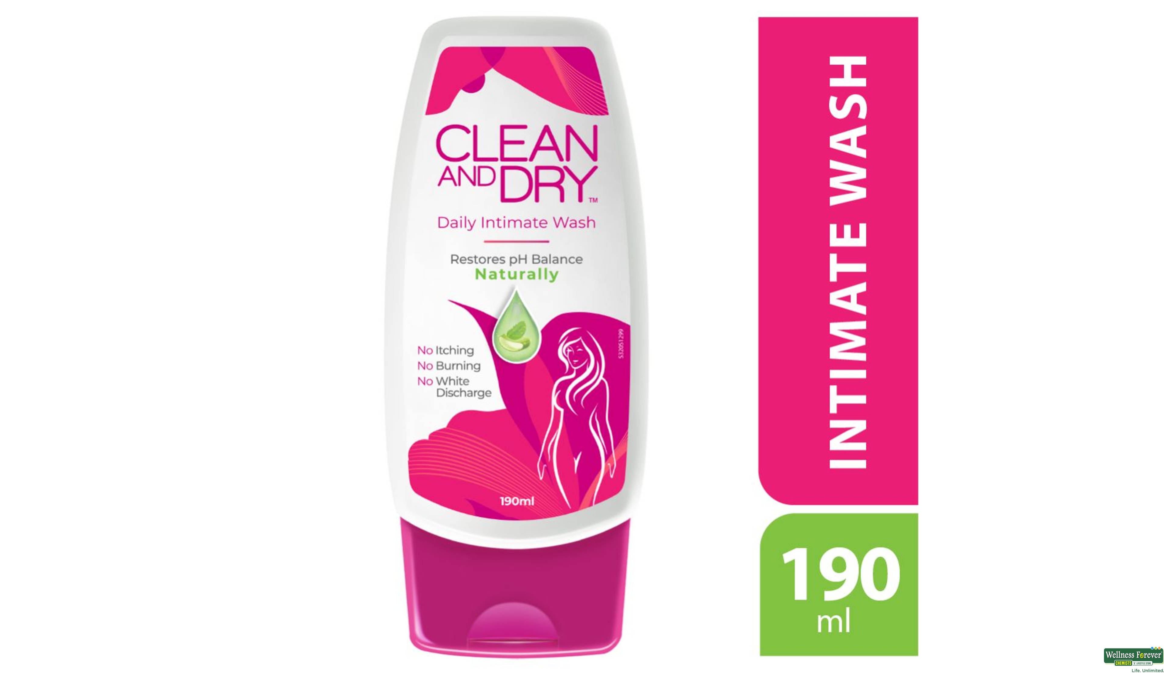 CLEAN AND DRY INTIMATE WASH 190ML- 1, 190ML, 