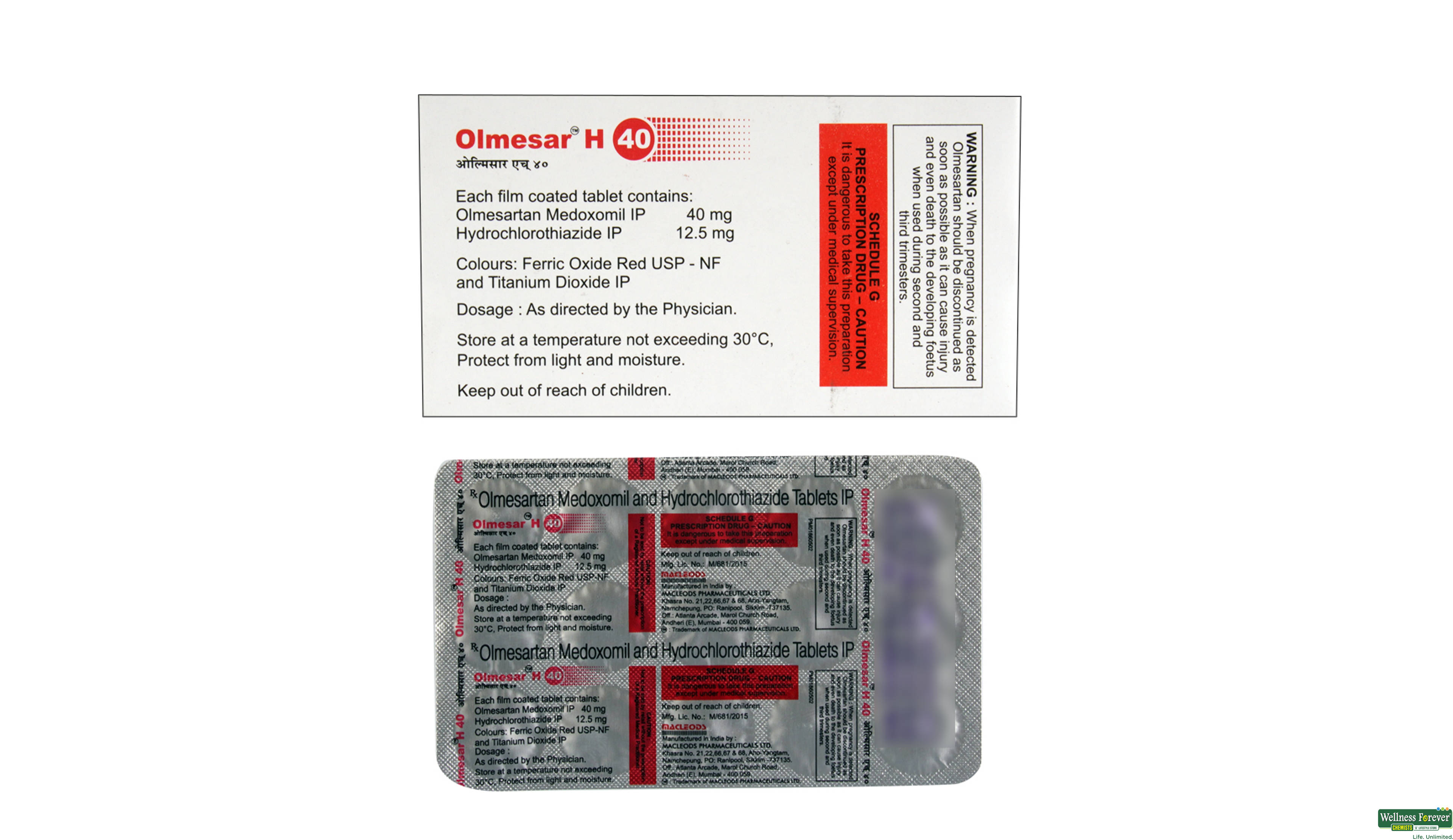 OLMESAR-H 40MG 15TAB- 2, 15TAB, 