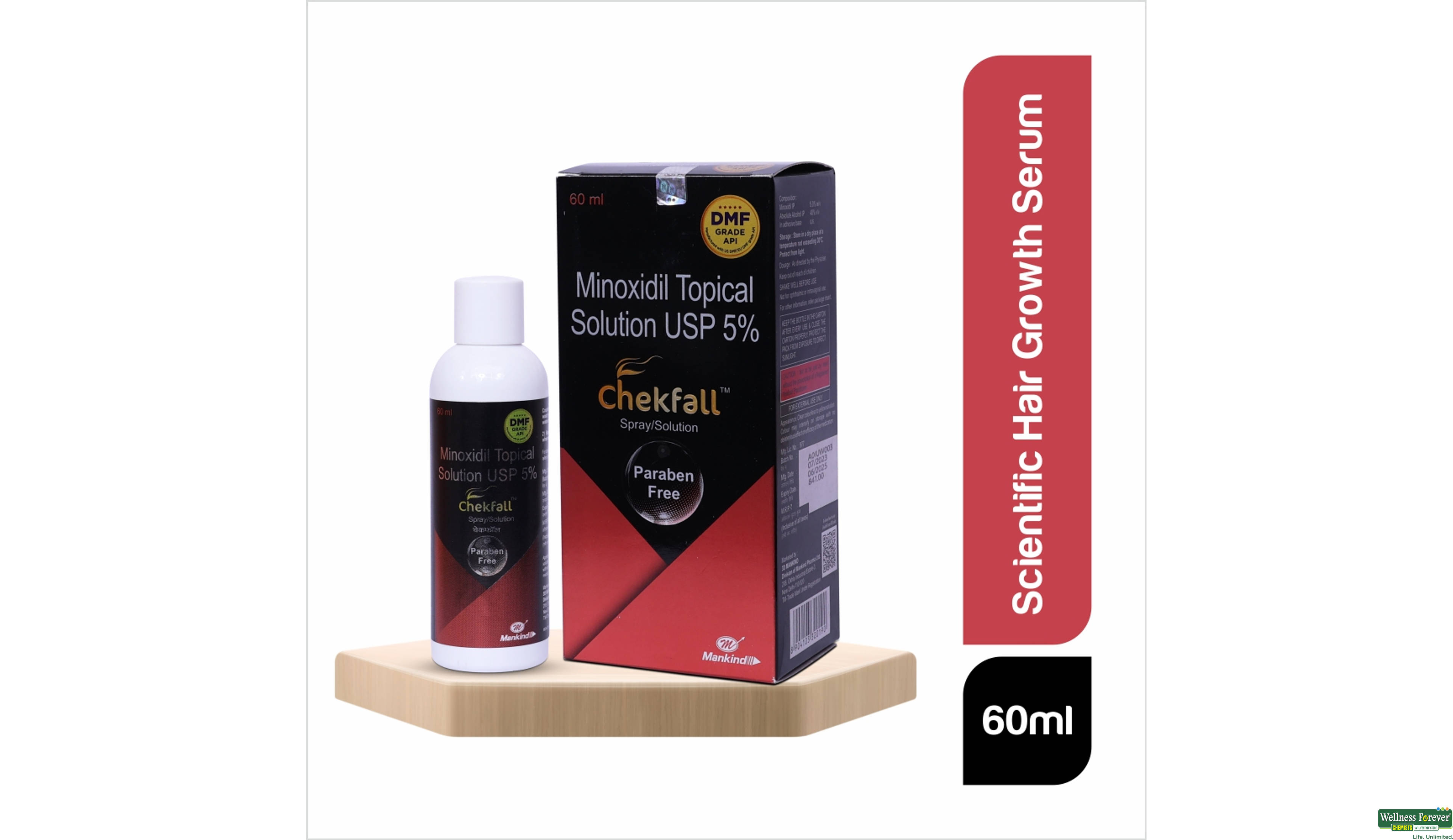 CHEKFALL 5% SPRAY/SOLN 60ML- 1, 60ML, 