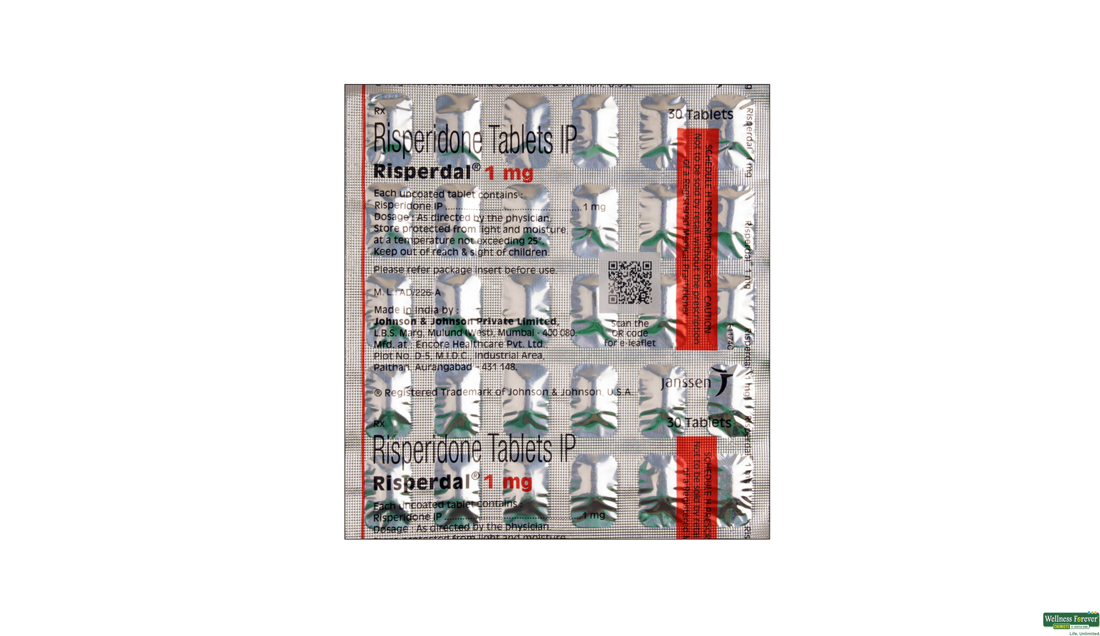 RISPERDAL 1MG 30TAB- 1, 30TAB, 