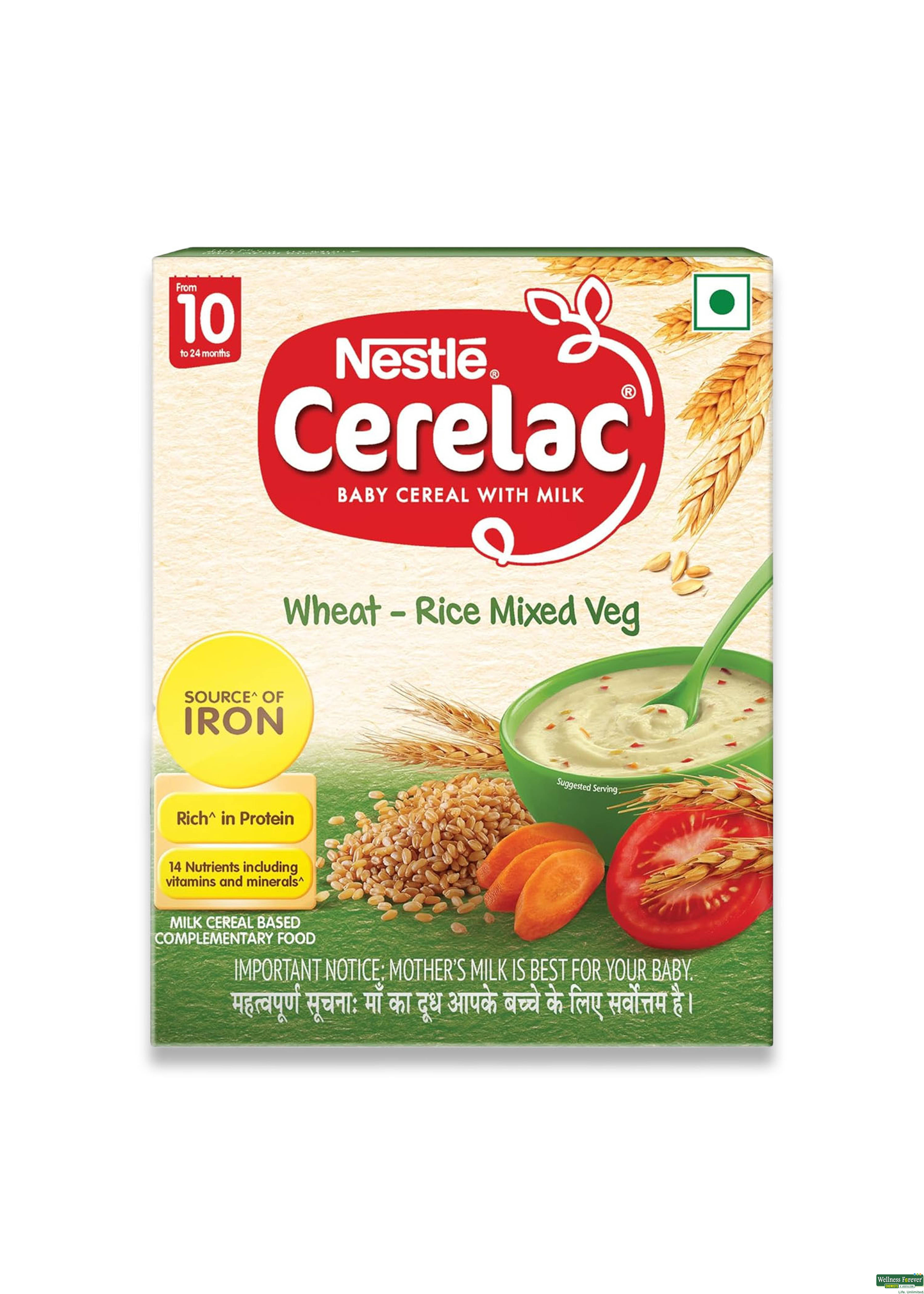 Nestle Cerelac Baby Cereal With Milk, Wheat Rice Mixed Veg, From 10 Months, 300 g-image