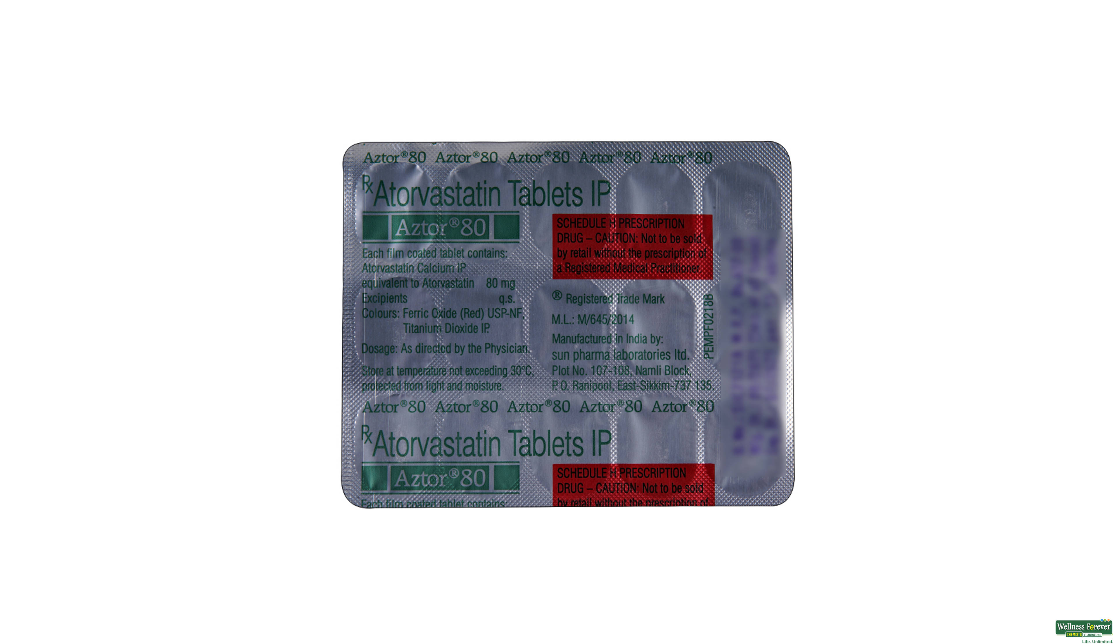 AZTOR 80MG 15TAB- 2, 15TAB, 