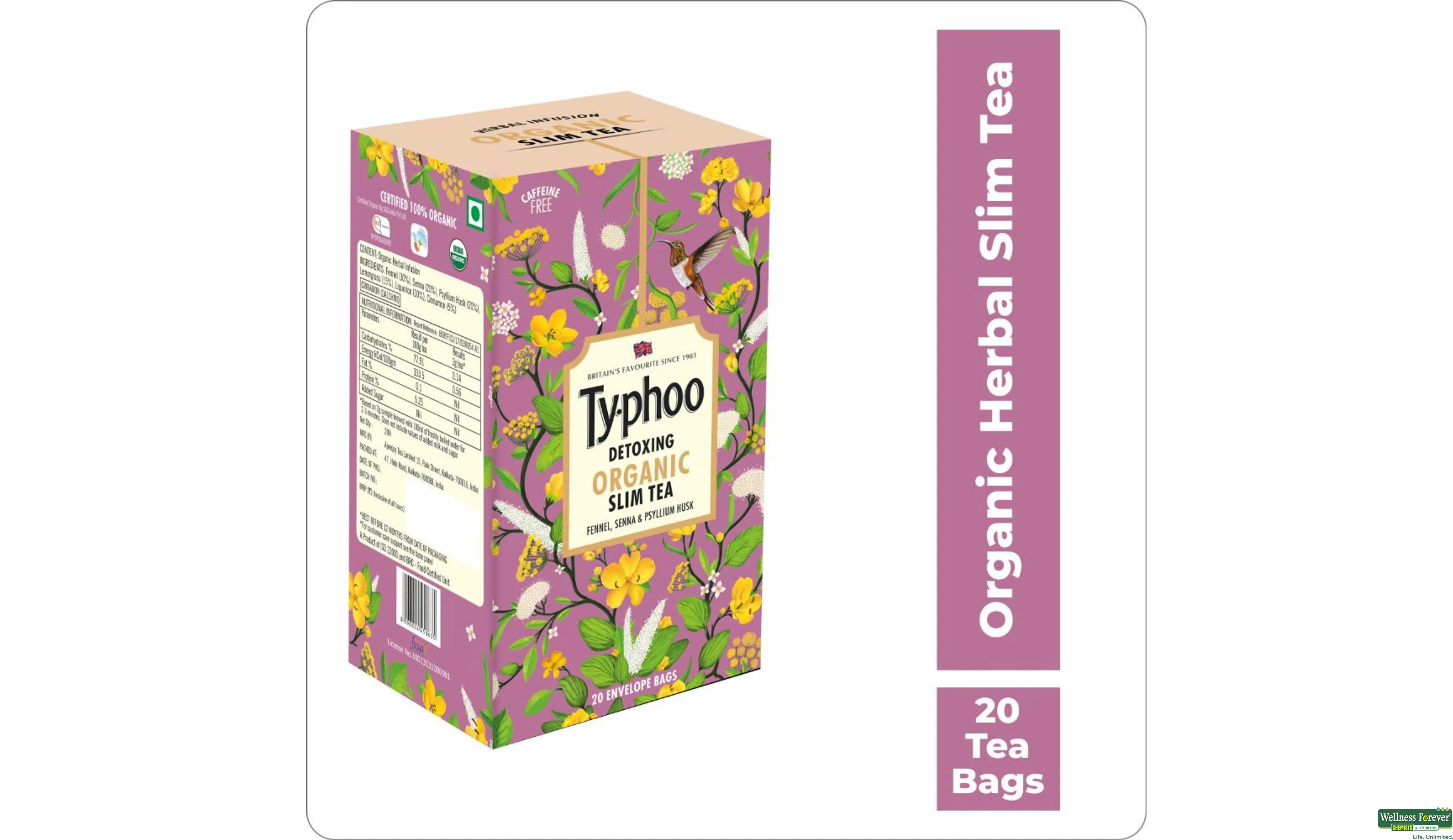 TY-PHOO TEA ORGANIC SLIM TEA 20BAGS- 1, 20BAGS, null