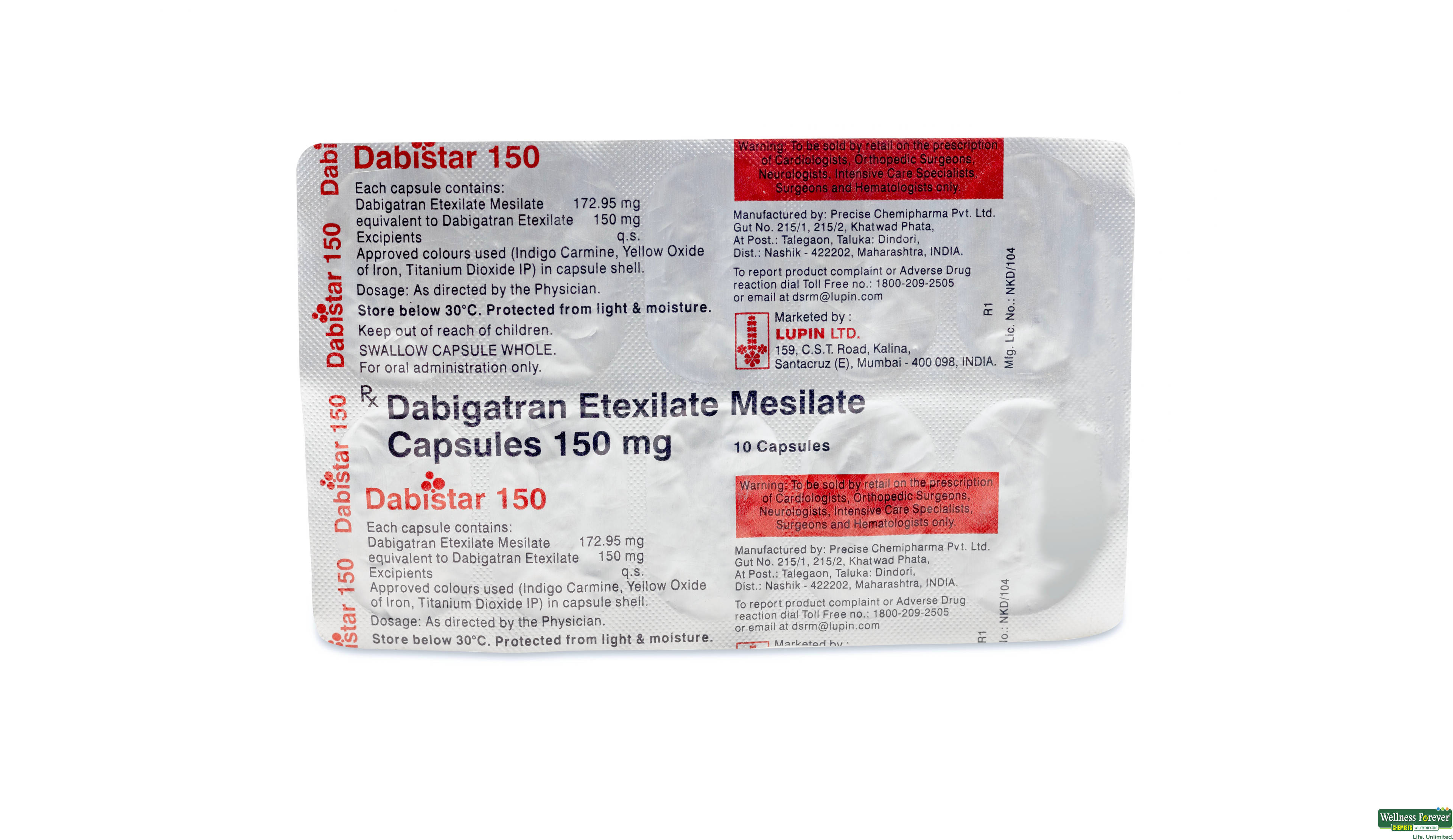 DABISTAR 150MG 10CAP- 1, 10CAP, 