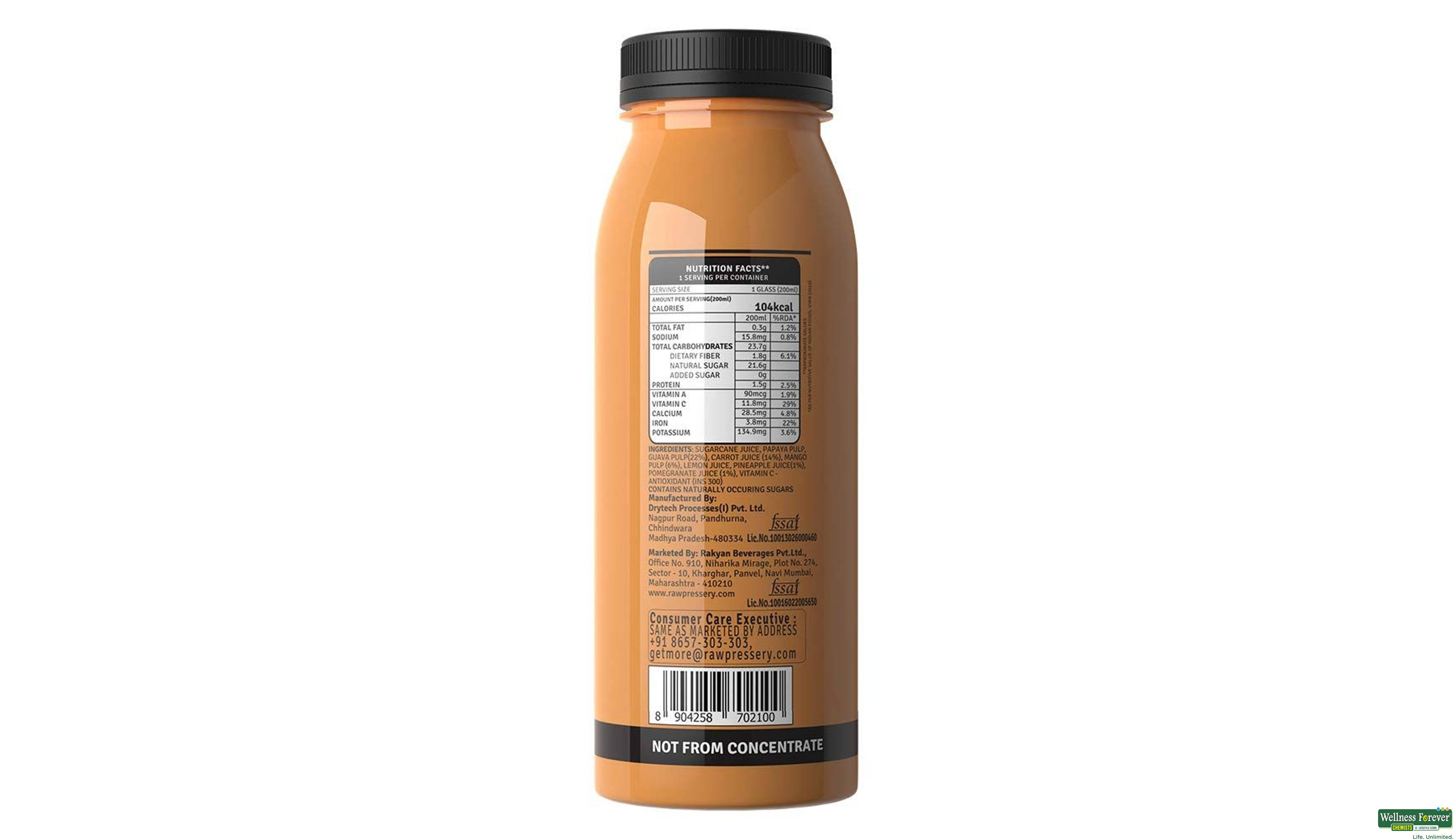 RAW COLD PRESSED JUICE MIXFRUIT 200ML- 2, 200ML, null