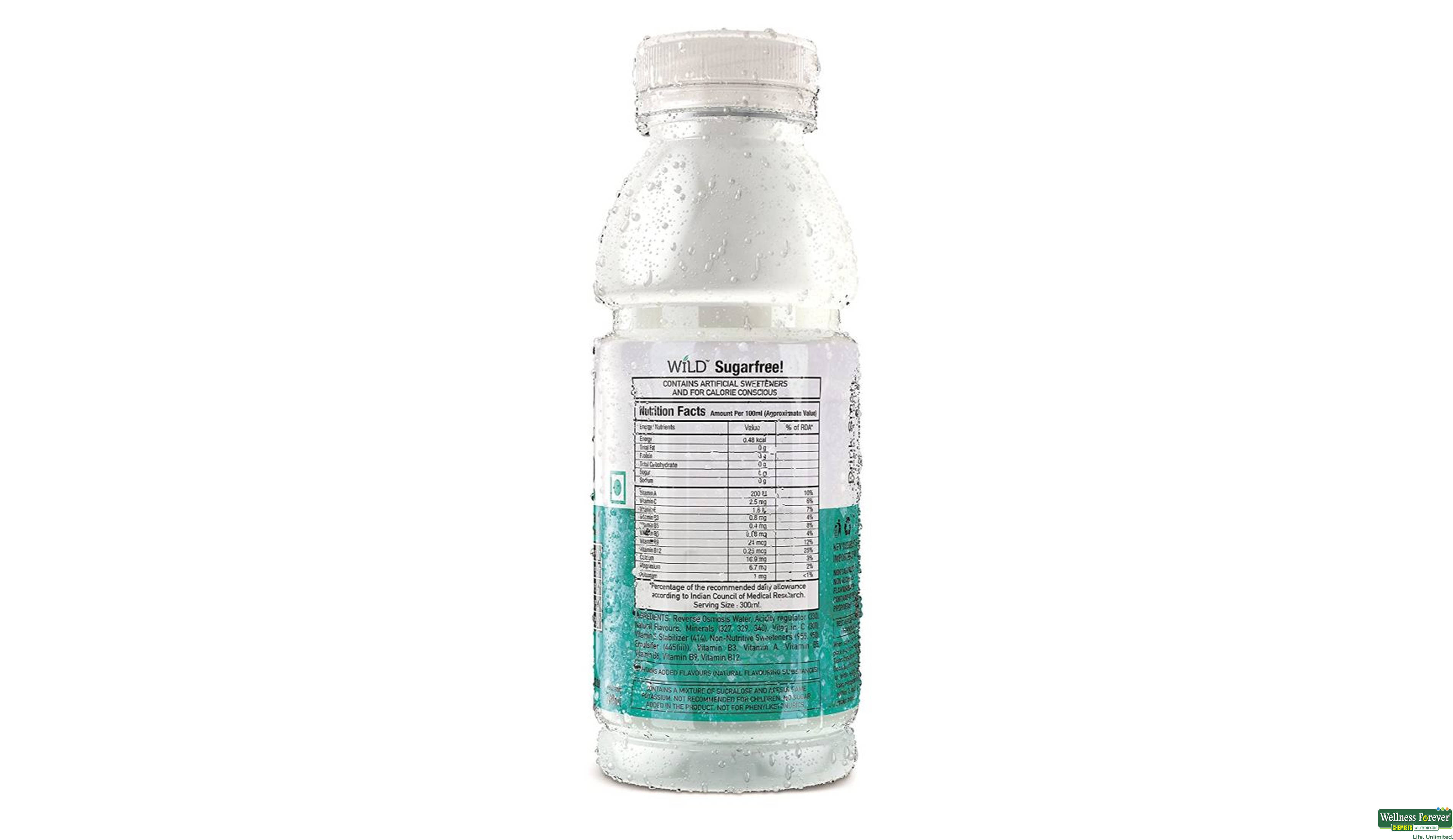 WILD VITAMIN WATER LEMONADE ZERO 300ML- 3, 300ML, 