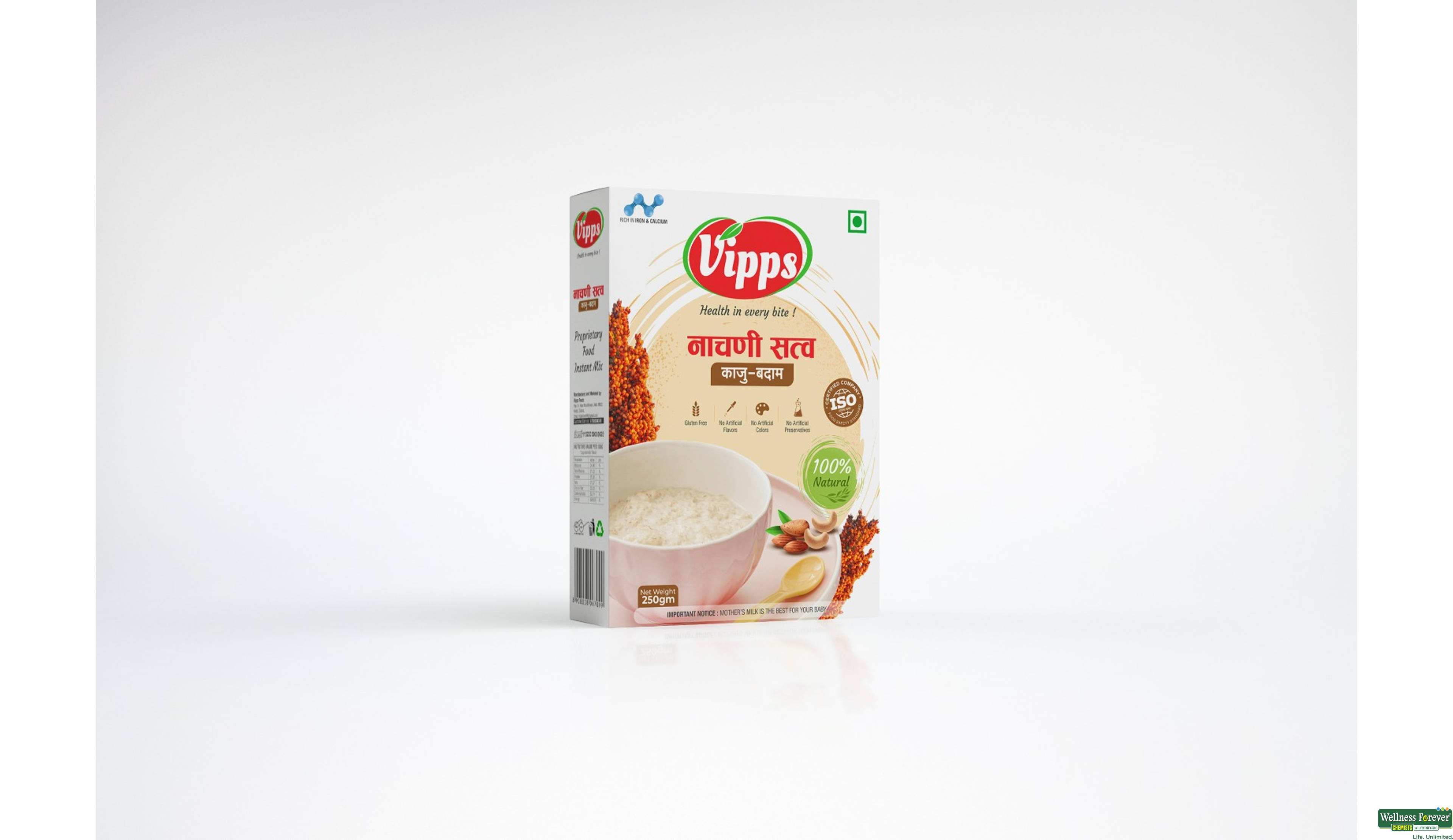 VIPPS KAJU/BADAM NACHANI SATVA 250GM- 1, 250GM, 