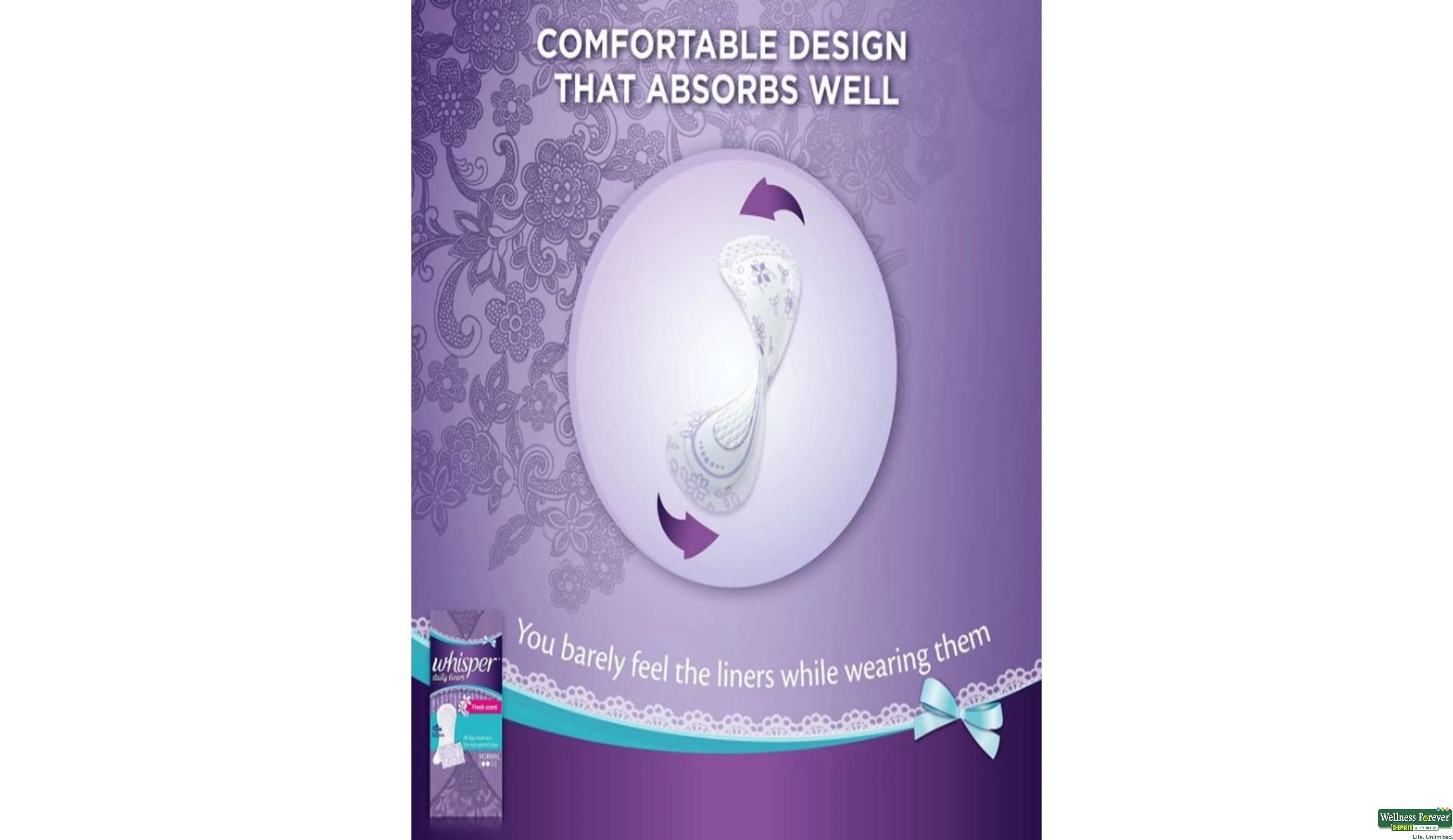 Buy Whisper Clean And Fresh Pantyliners 20 pads Online at Best
