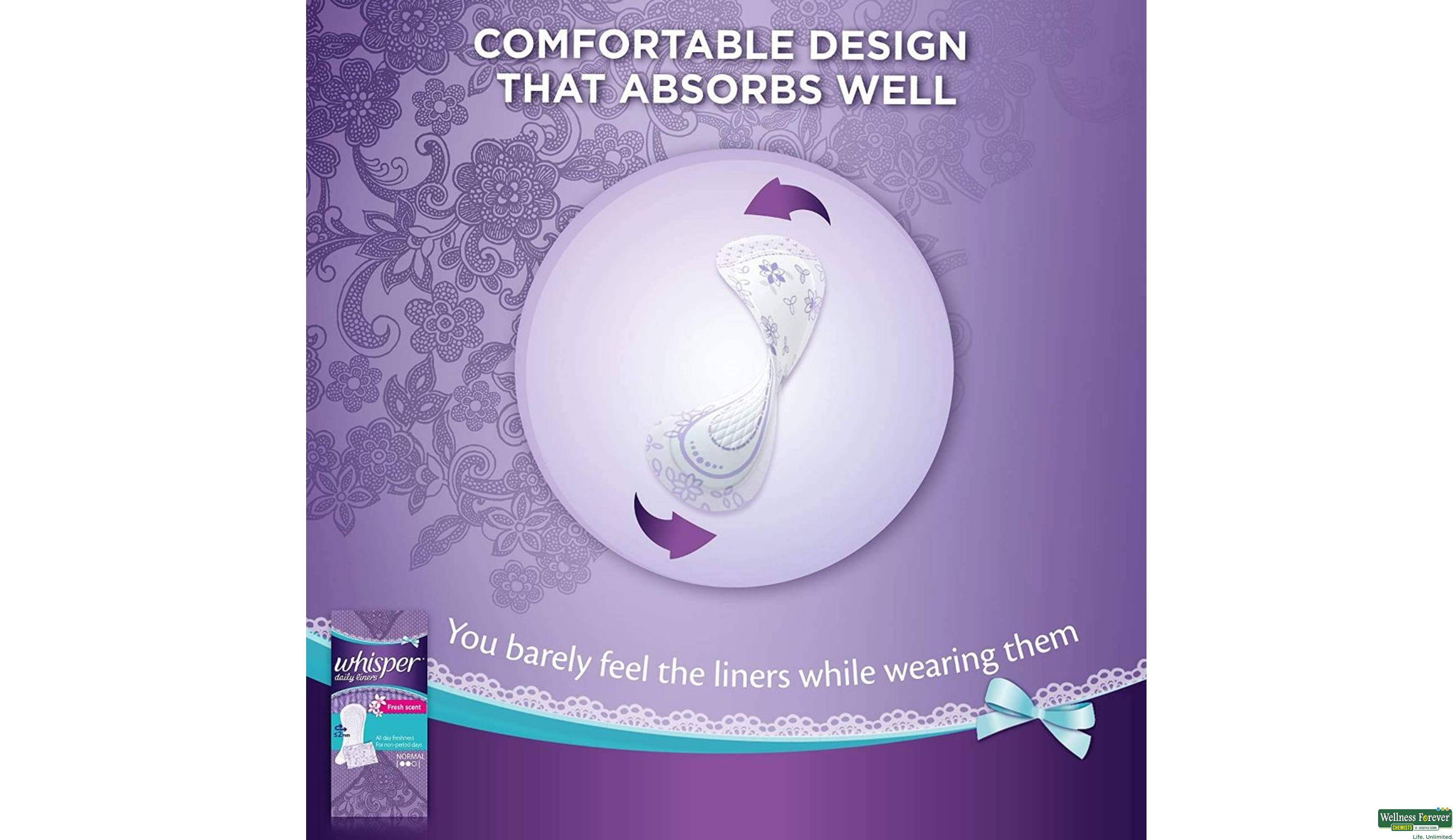 WHISPER PANTYLINERS 40PC ##- 4, 40PC, 