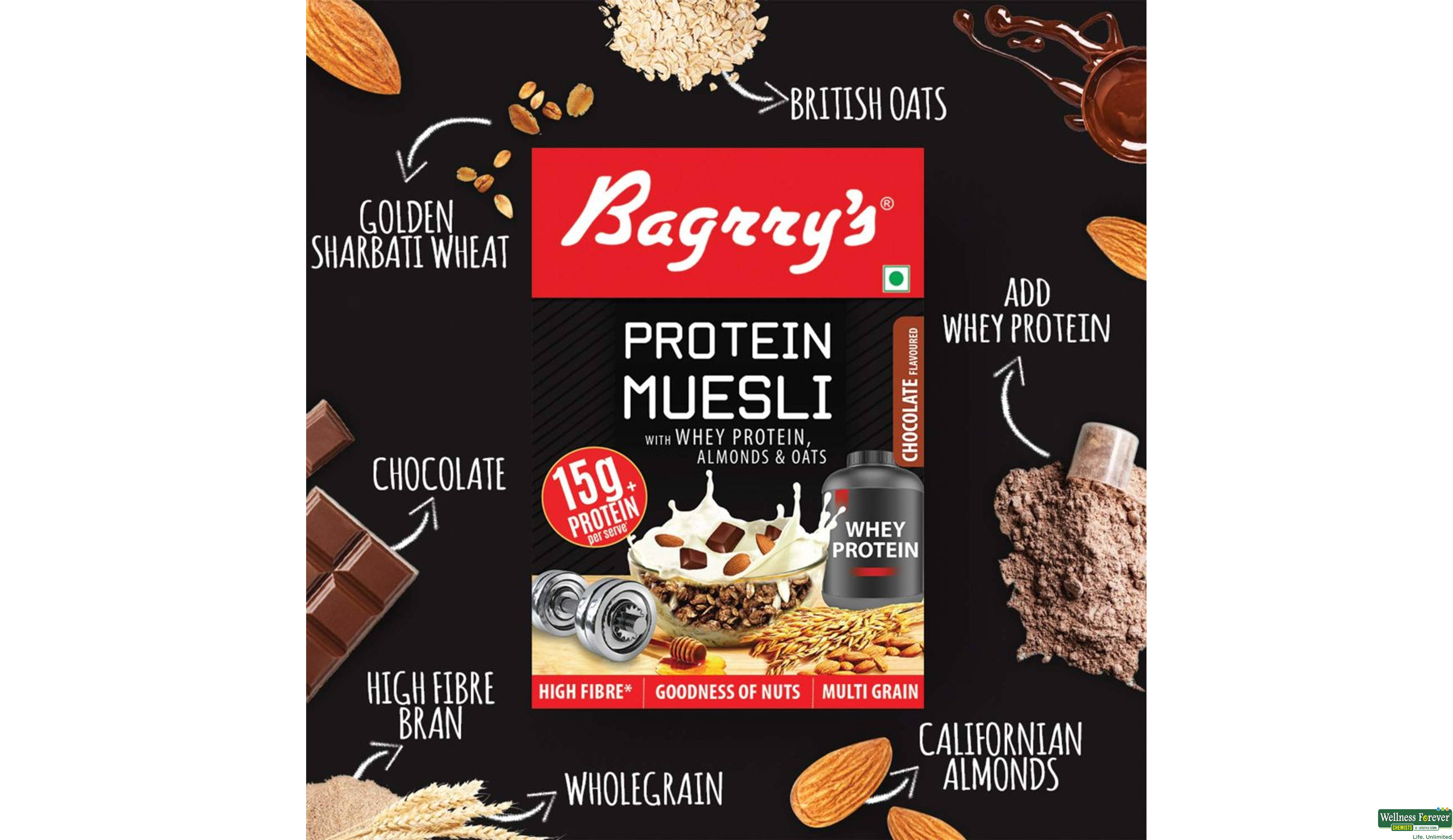 BAGR MUSELI PROTEIN CHOC 500GM- 5, 500GM, 