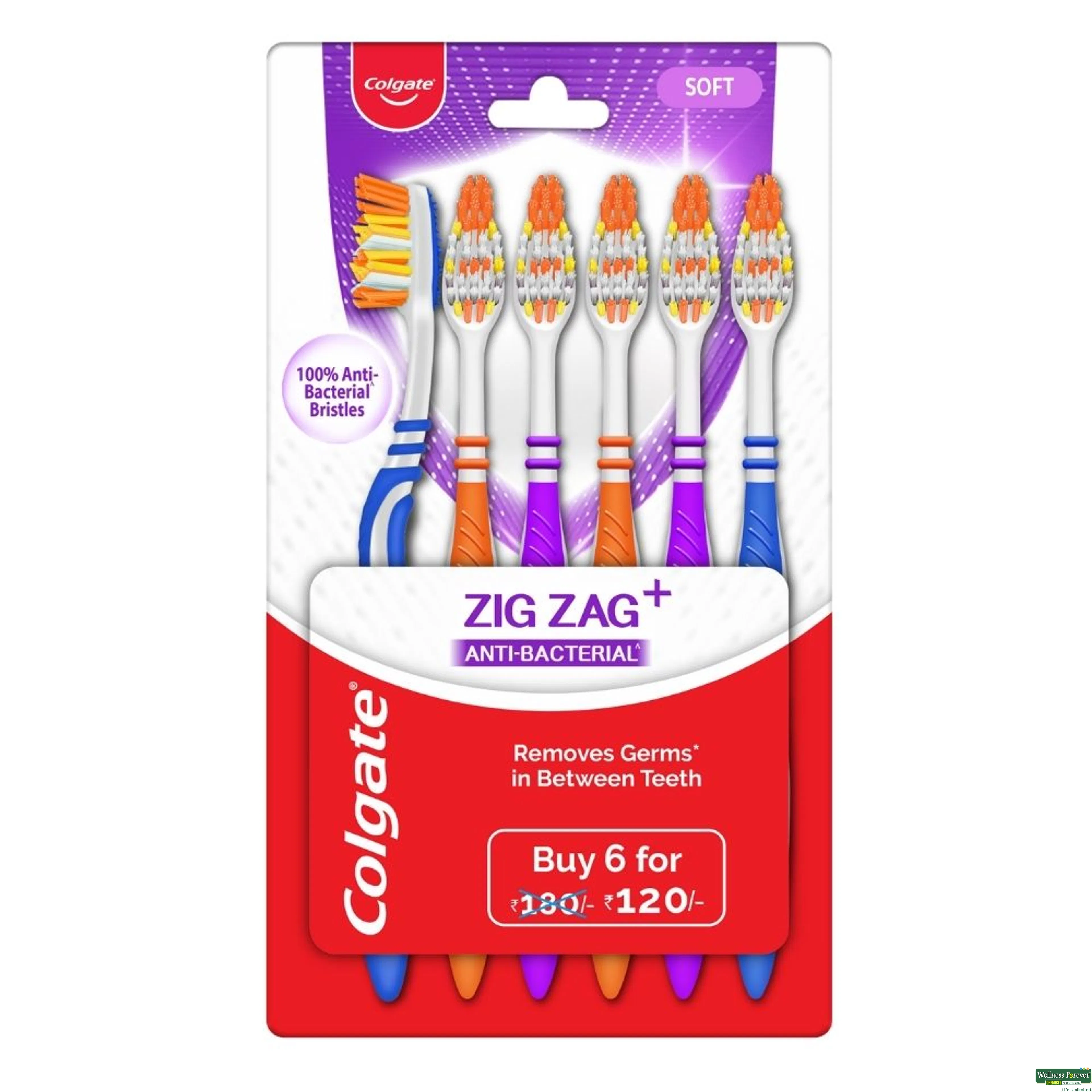 COLG T/BRUSH ZIG ZAG S 6PC-image