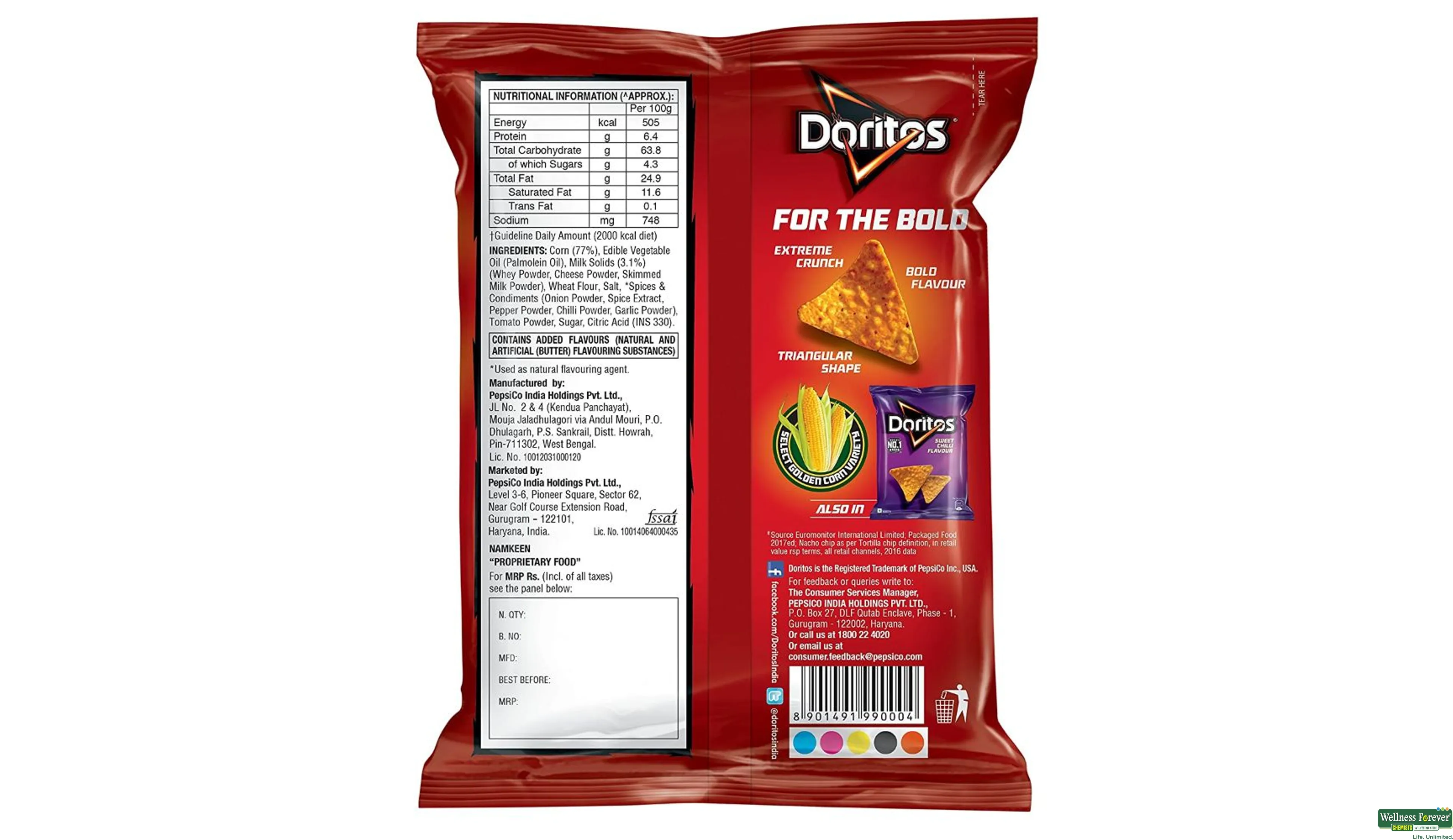 DORITOS CHIPS NACHO CHEESE 44GM- 2, 44GM, 